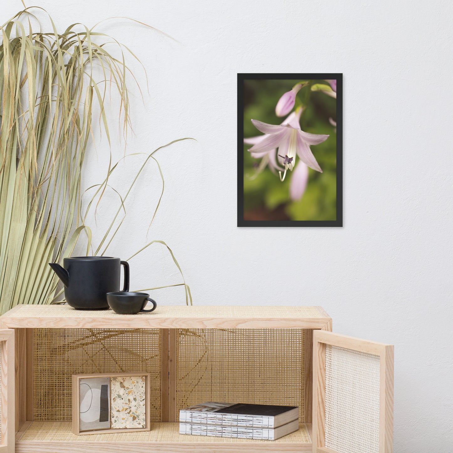 Softened Hosta Bloom Floral Nature Photo Framed Wall Art Print