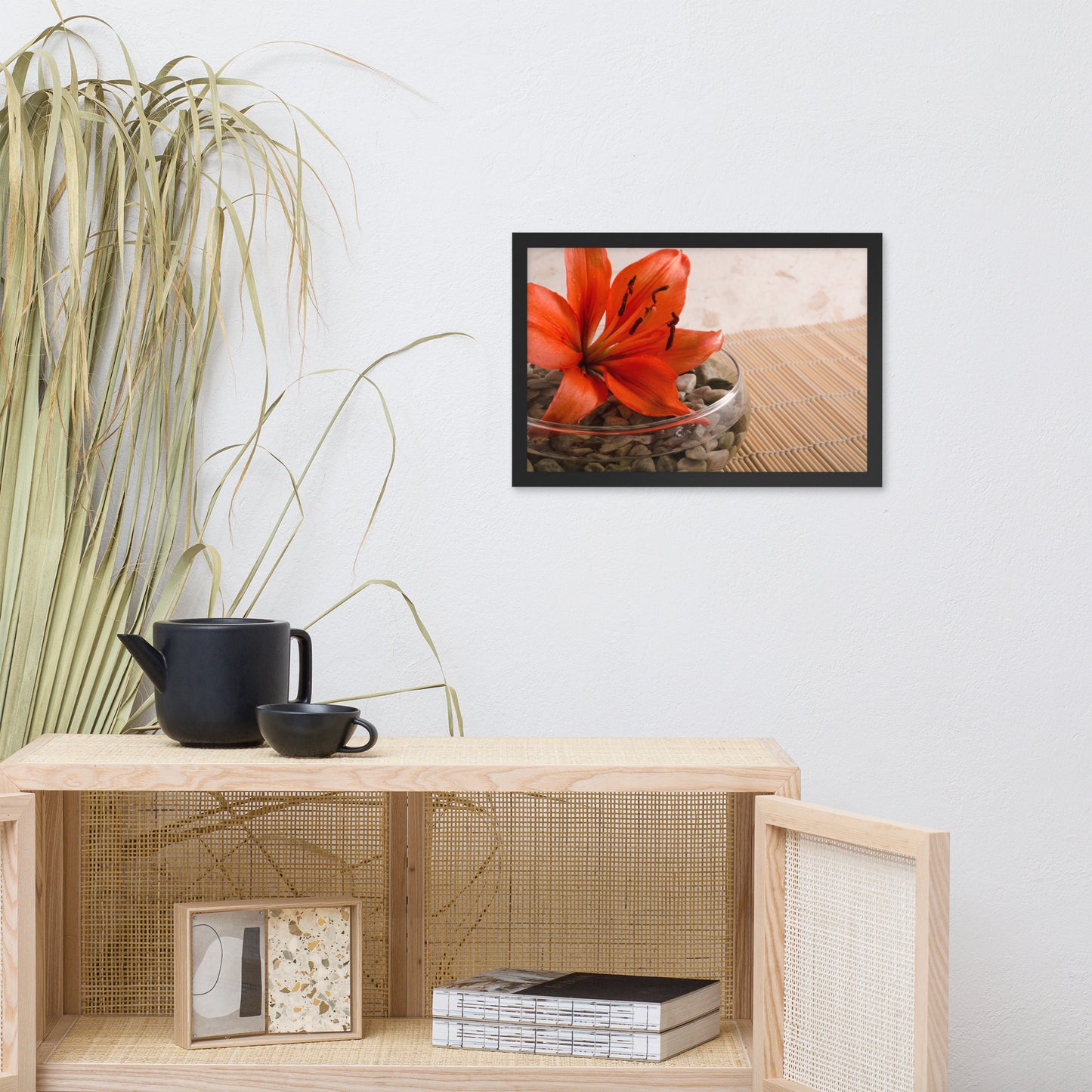 Tranquil Lily Floral Nature Photo Framed Wall Art Print