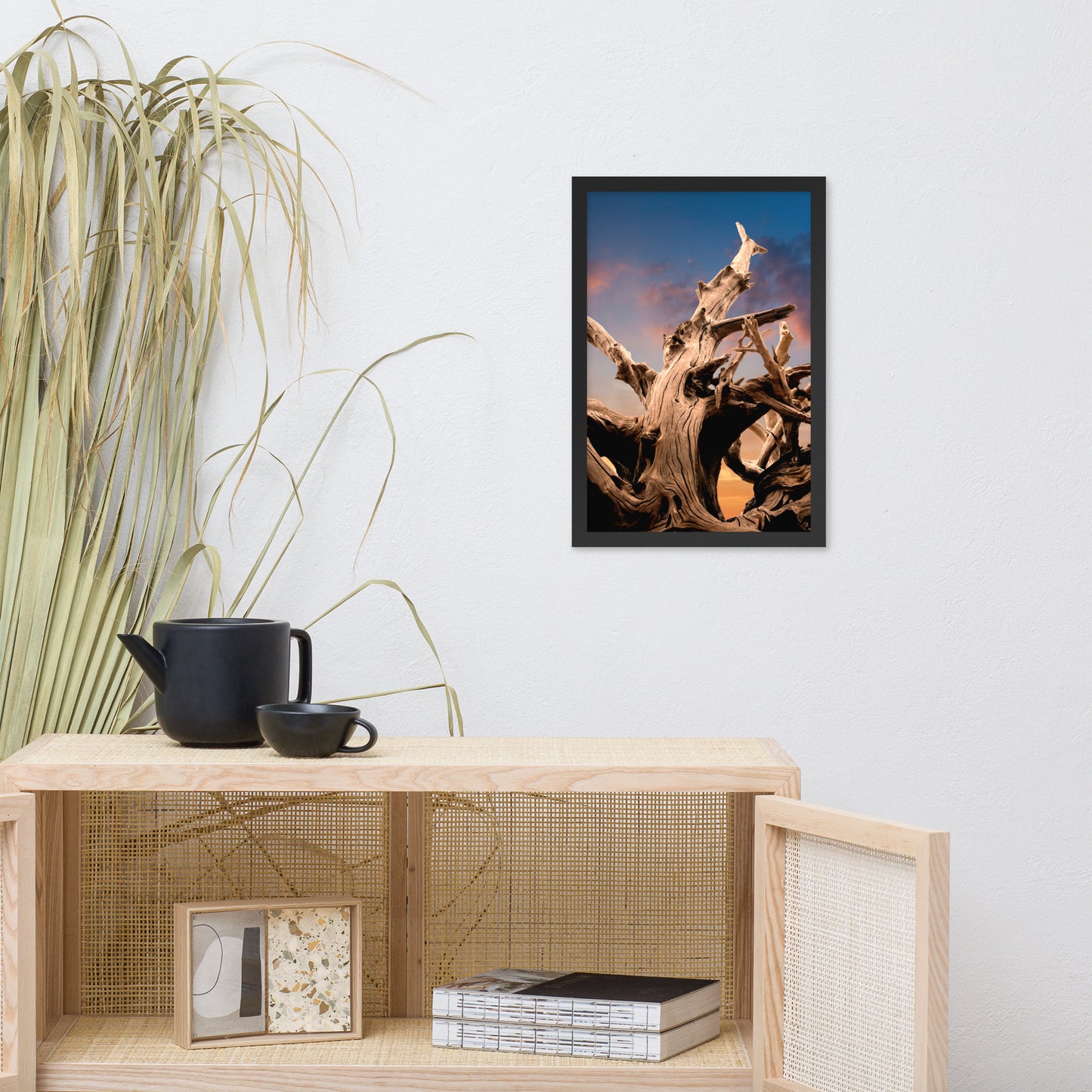 Wilted Cypress Tree and Sunrise Nature Photo Framed Wall Art Prints