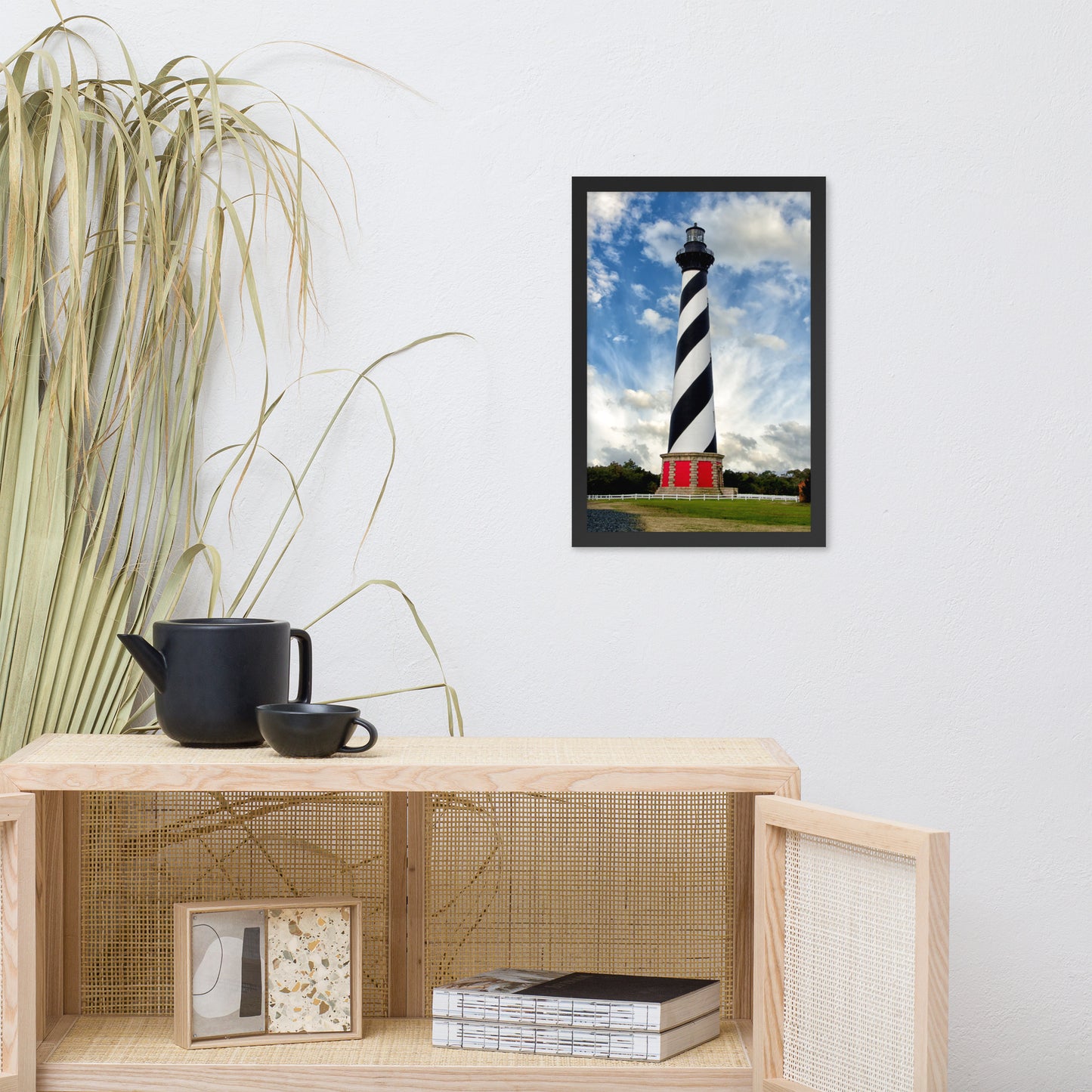 Cape Hatteras Lighthouse Coastal Landscape Framed Photo Paper Wall Art Prints