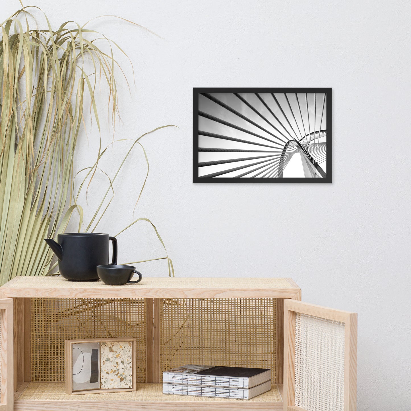 Convergence Black and White Architectural Photograph Framed Wall Art Print