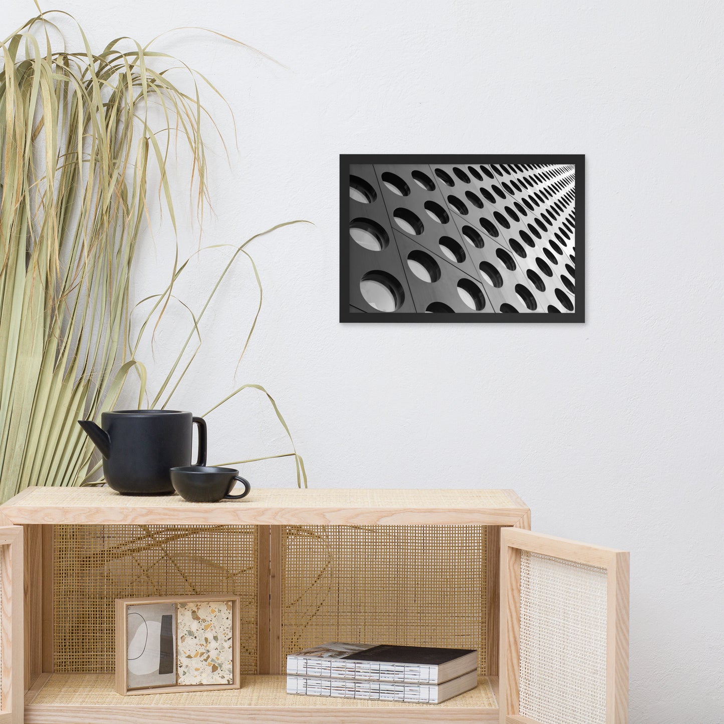 Binary Rhythm Architectural Photograph Framed Wall Art Print