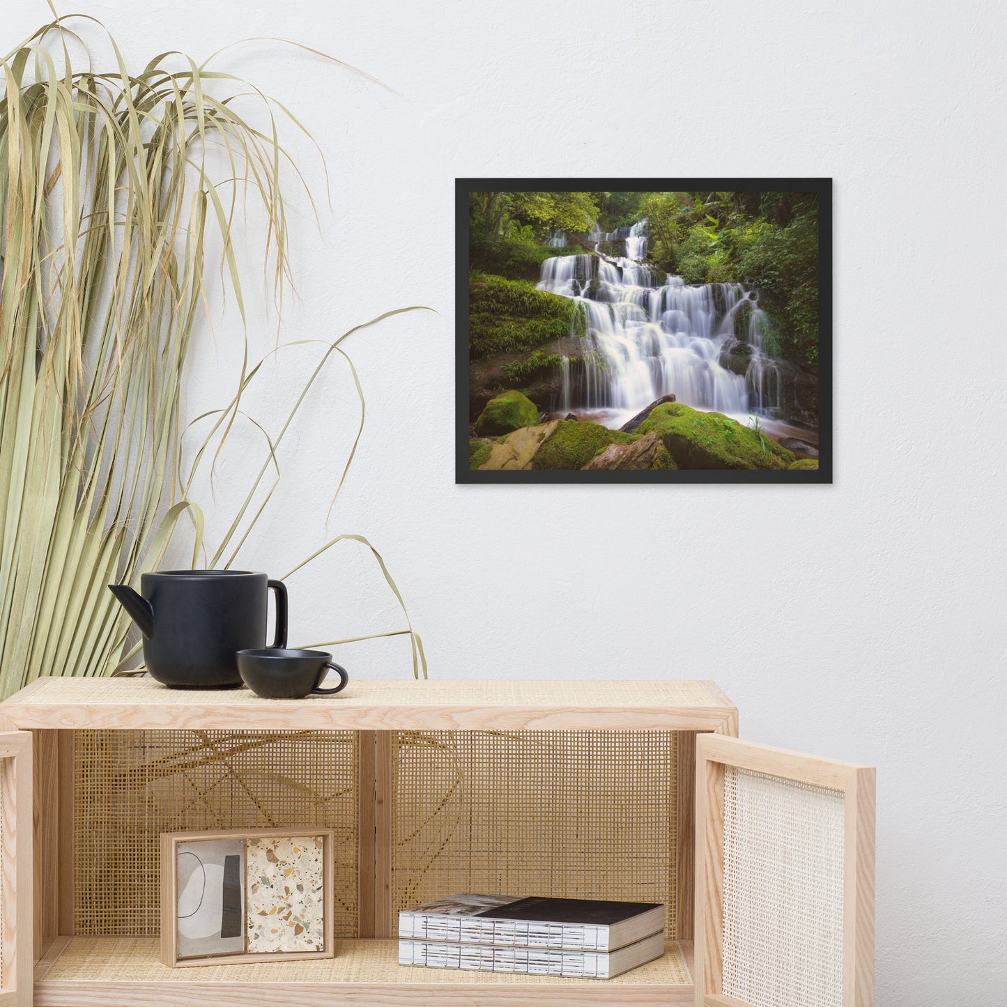 Cascading Water at Mun Daeng Waterfall Framed Wall Art Prints