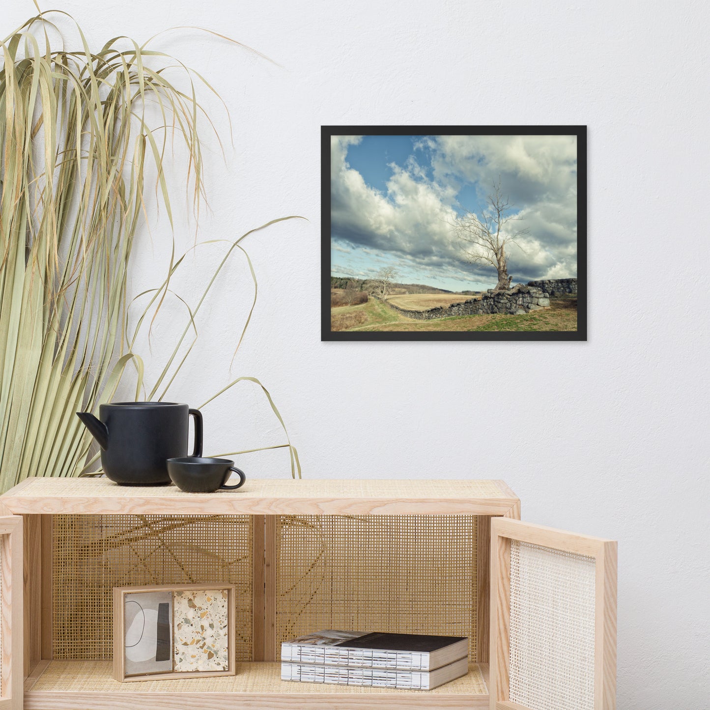 Dead Tree and Stone Wall - Split Toned Framed Photo Wall Art Prints