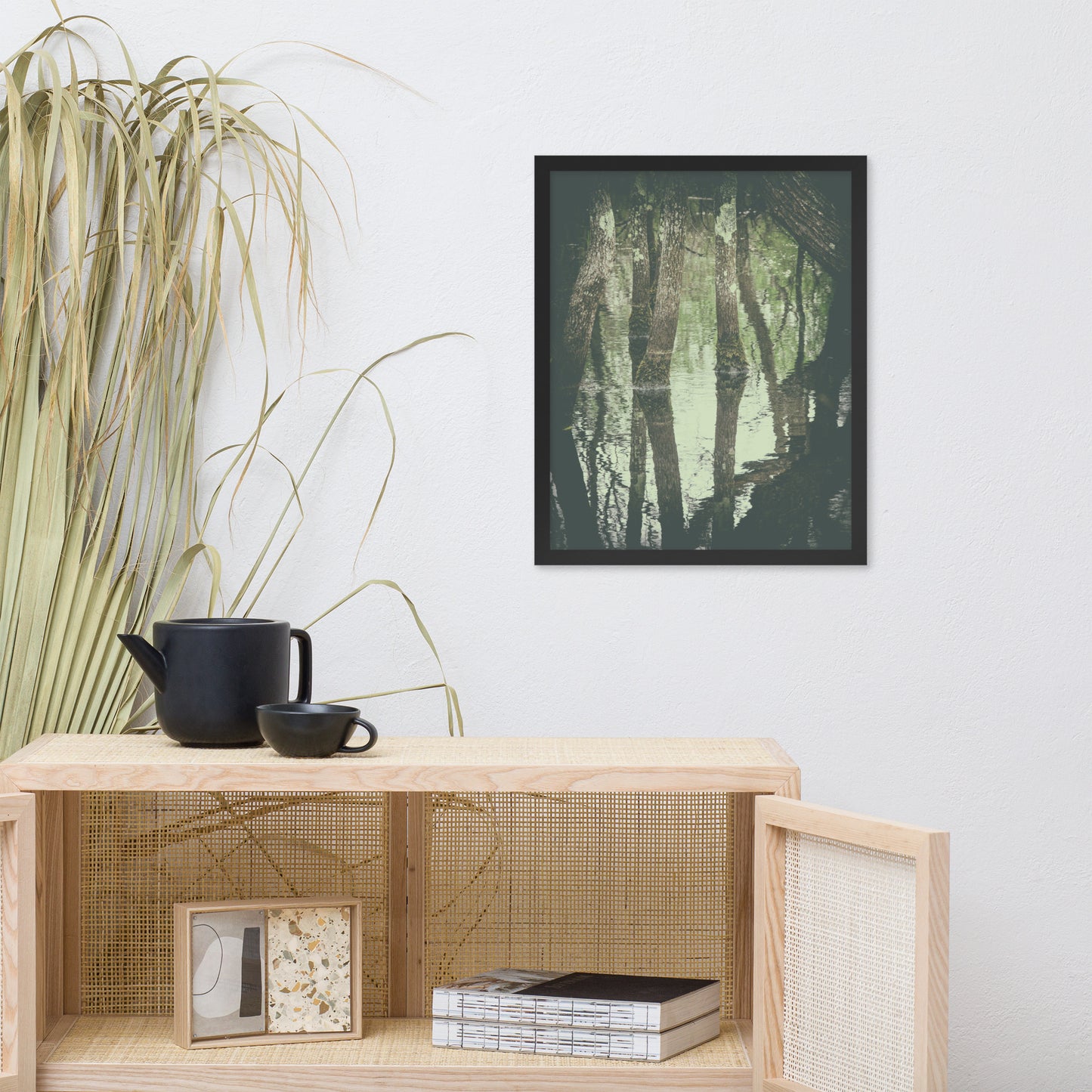 Early Spring Reflections on the Marsh Botanical Nature Photo Framed Wall Art Print