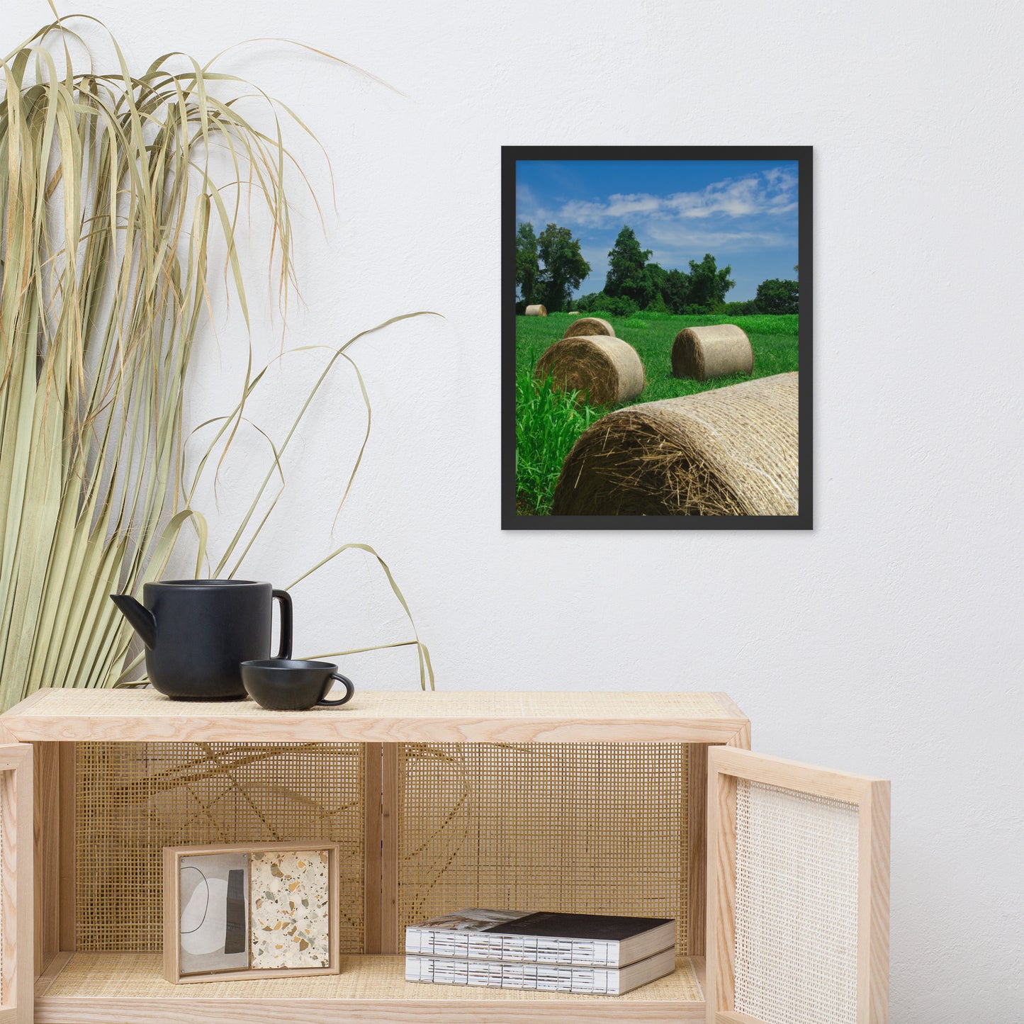 Hay Whatcha Doin in the Field Landscape Framed Photo Paper Wall Art Prints