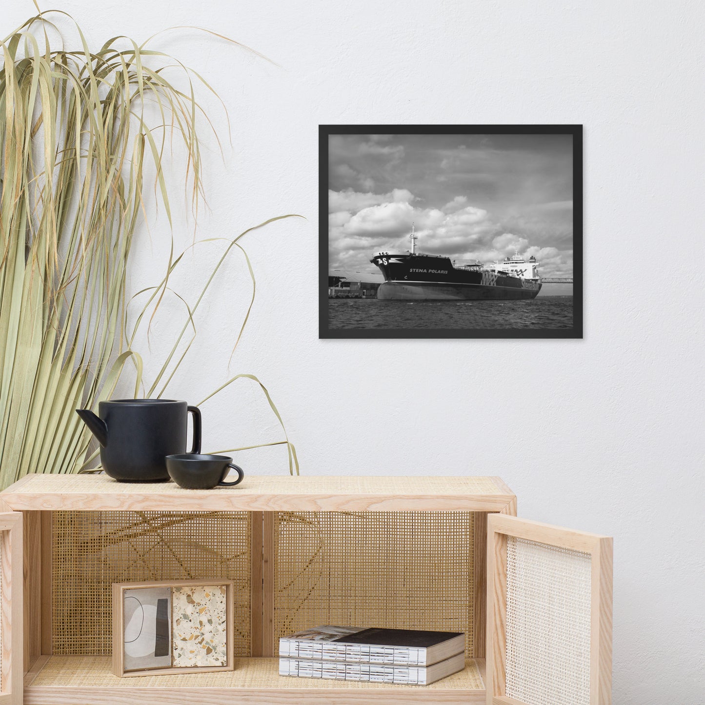 Ship on the St. Johns River Coastal Photo Framed Wall Art Print