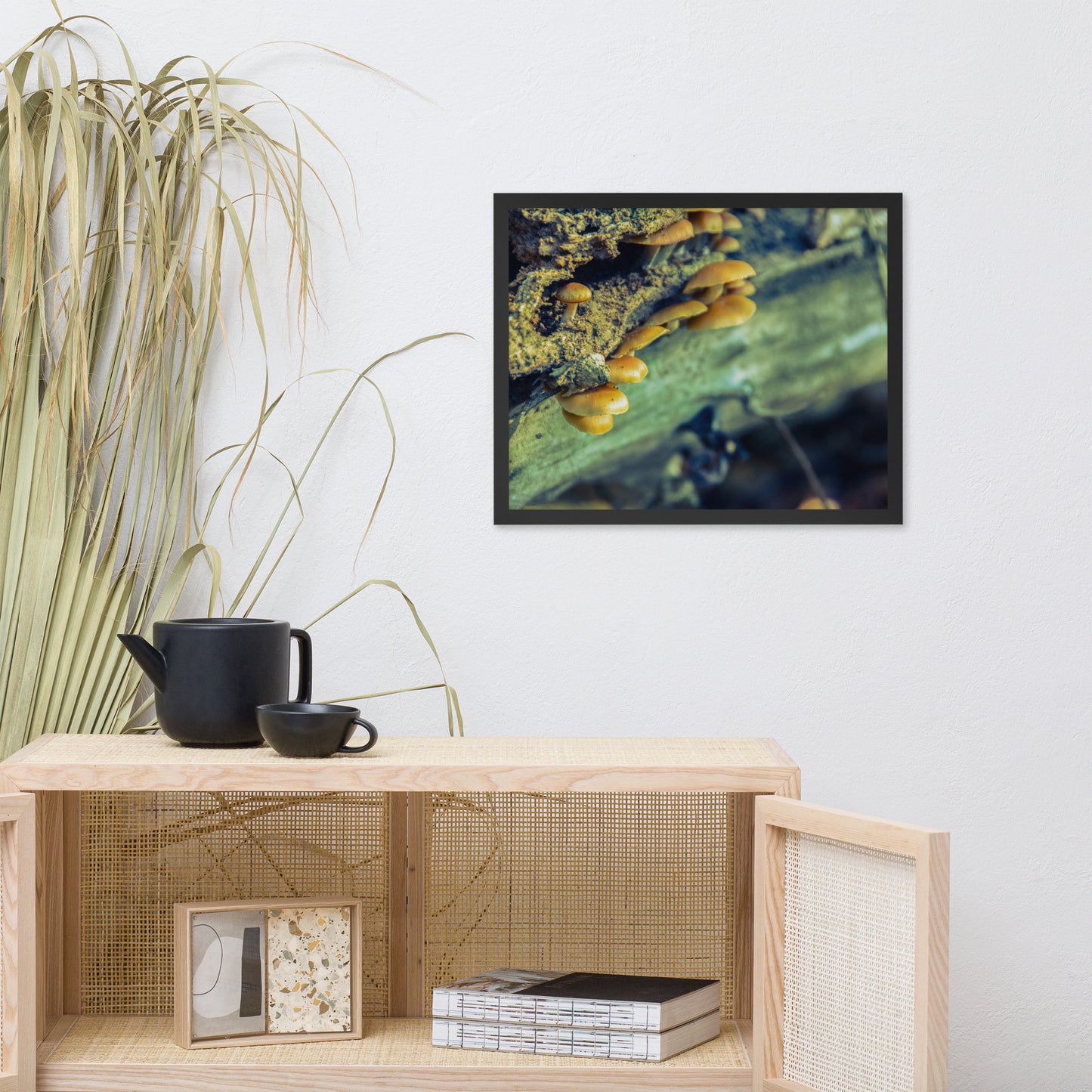Black Framed Botanical Prints: Aged Mushroom Botanical / Nature Photo Framed Wall Art Print - Artwork - Wall Decor - Home Decor