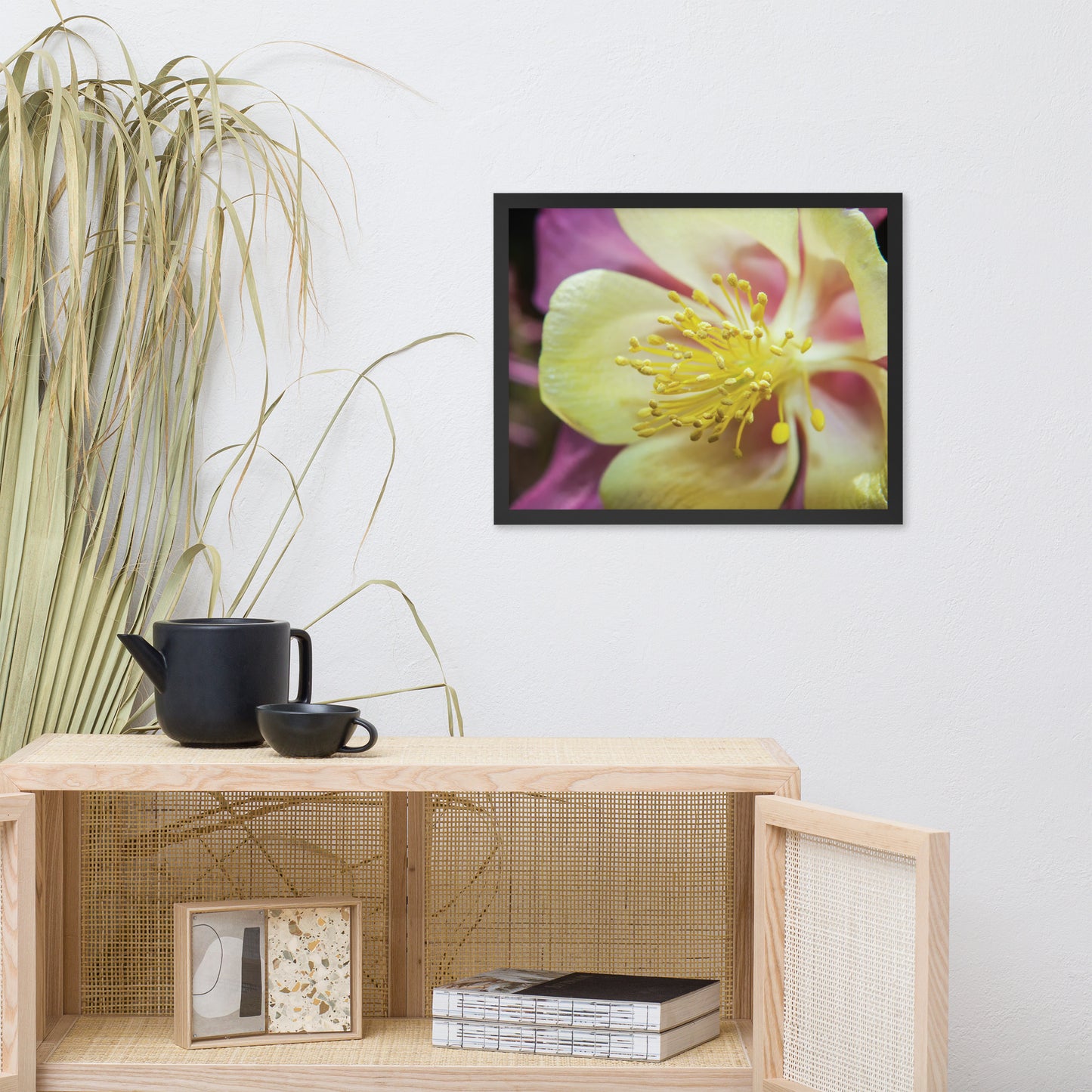 Delicate Columbine Floral Nature Photo Framed Wall Art Print