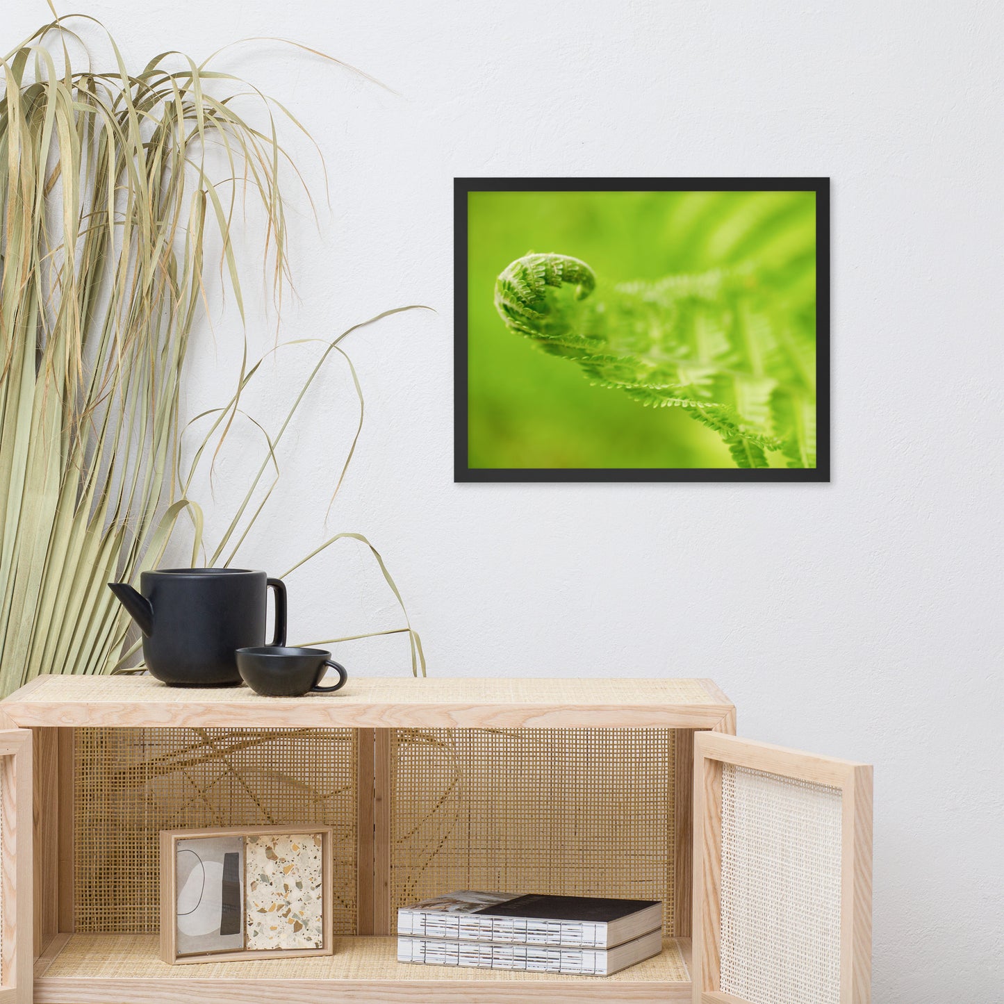 Fern Curl Botanical Nature Photo Framed Wall Art Print