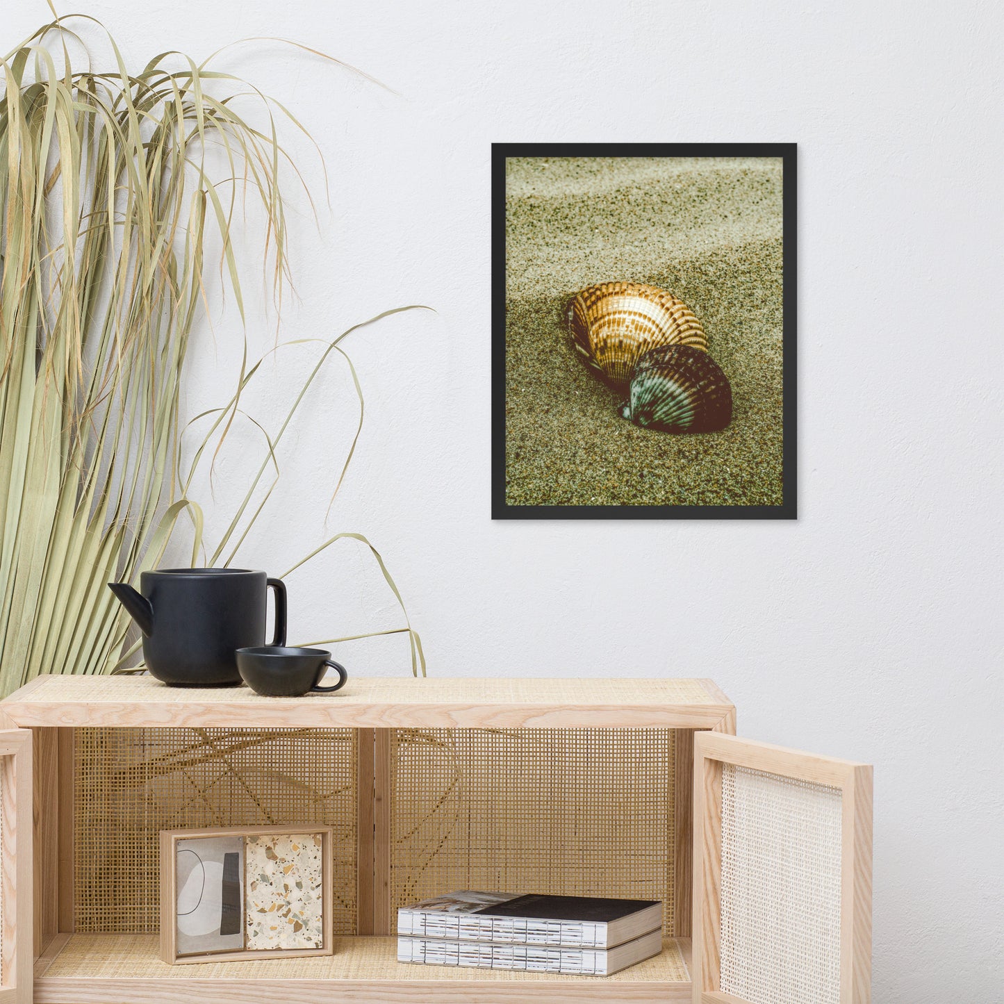 Dreamy Beach Sea Shells Coastal Nature Photo Framed Wall Art Print