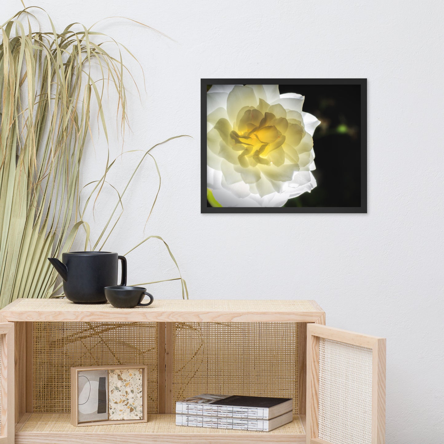 Glowing Rose 2 Floral Nature Photo Framed Wall Art Print