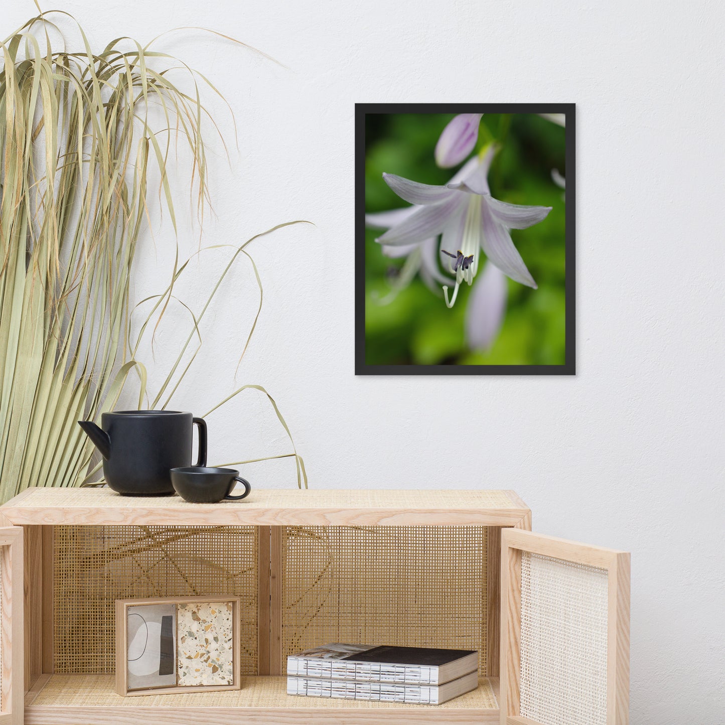 Hosta Bloom Floral Nature Photo Framed Wall Art Print