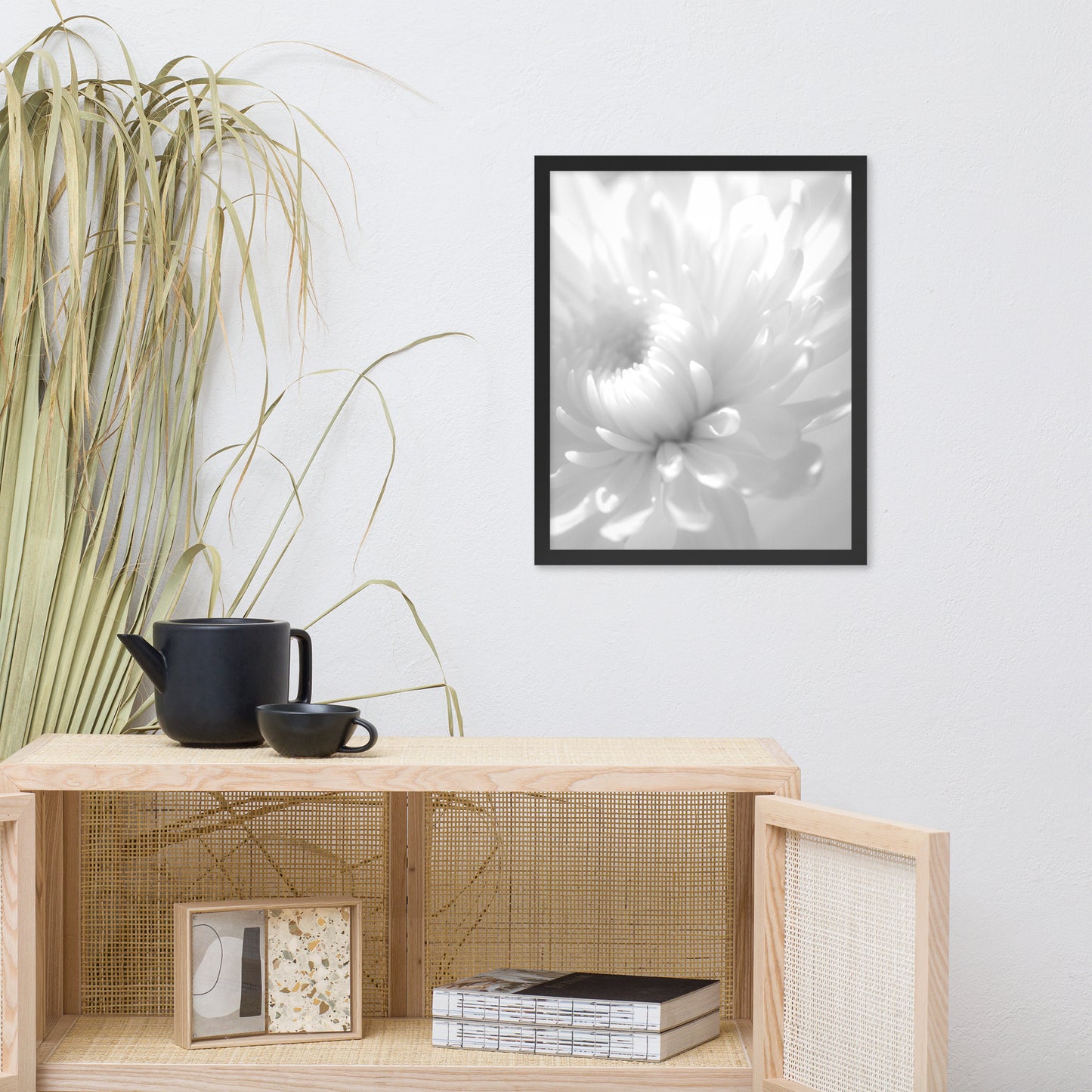 Infrared Flower Black and White Floral Nature Photo Framed Wall Art Print