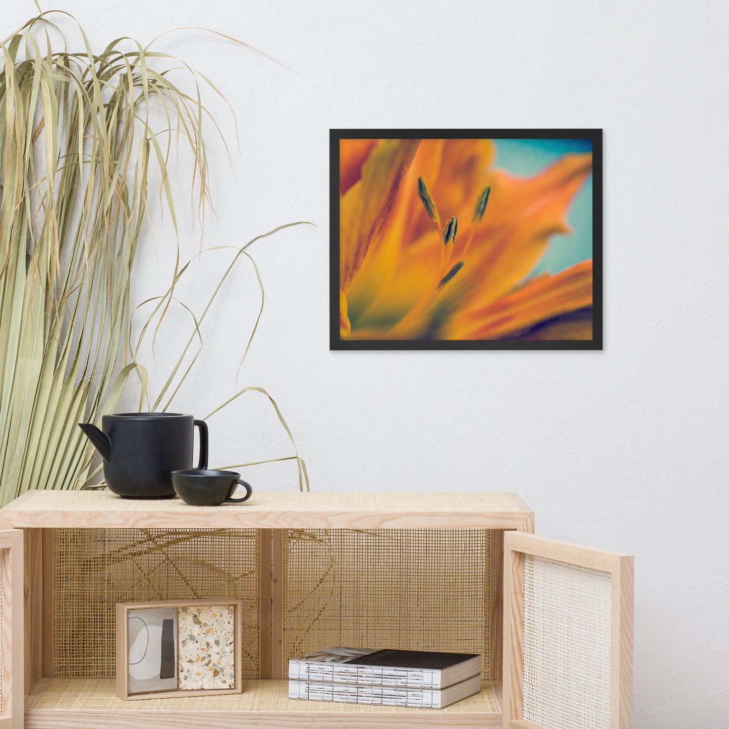 Mystical Tiger Lily Floral Nature Photo Framed Wall Art Print