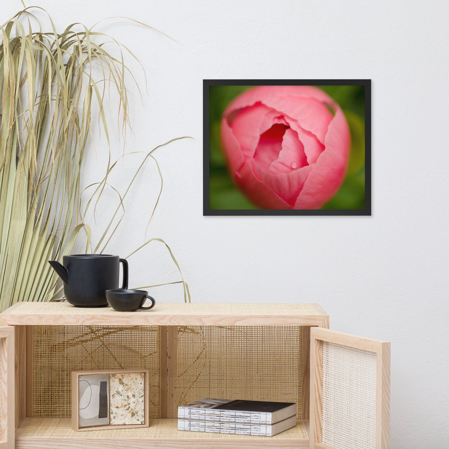 Peony Bud Floral Nature Photo Framed Wall Art Print