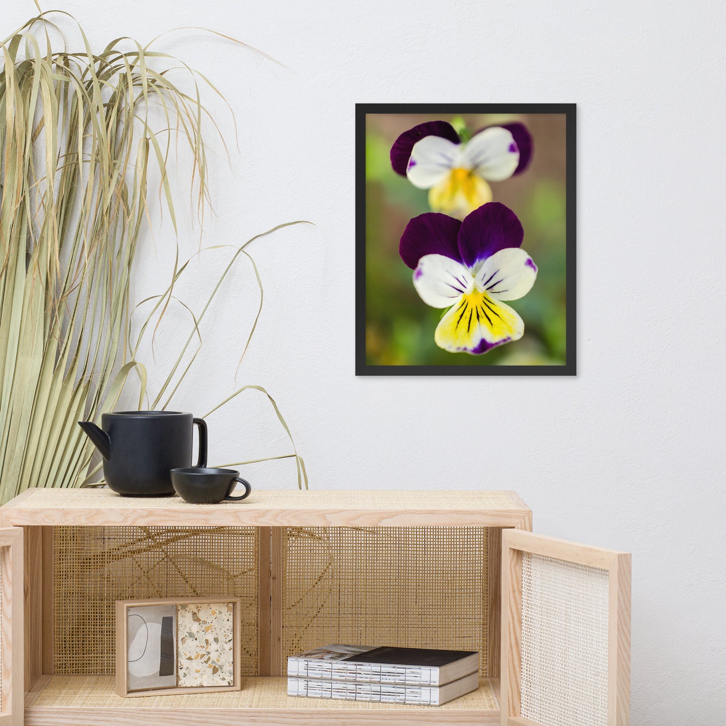 Pretty Little Violets Floral Nature Photo Framed Wall Art Print