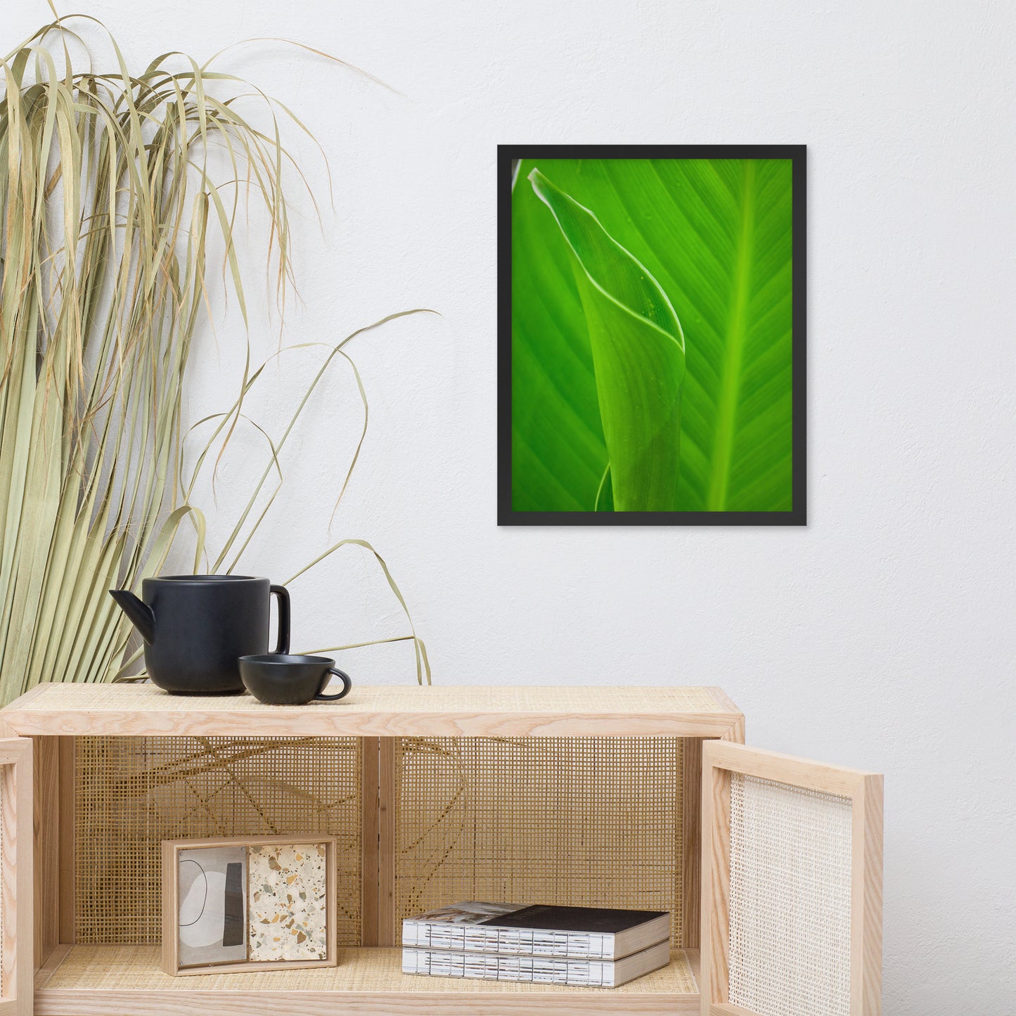 Leaves of Canna Lily Botanical Nature Photo Framed Wall Art Print