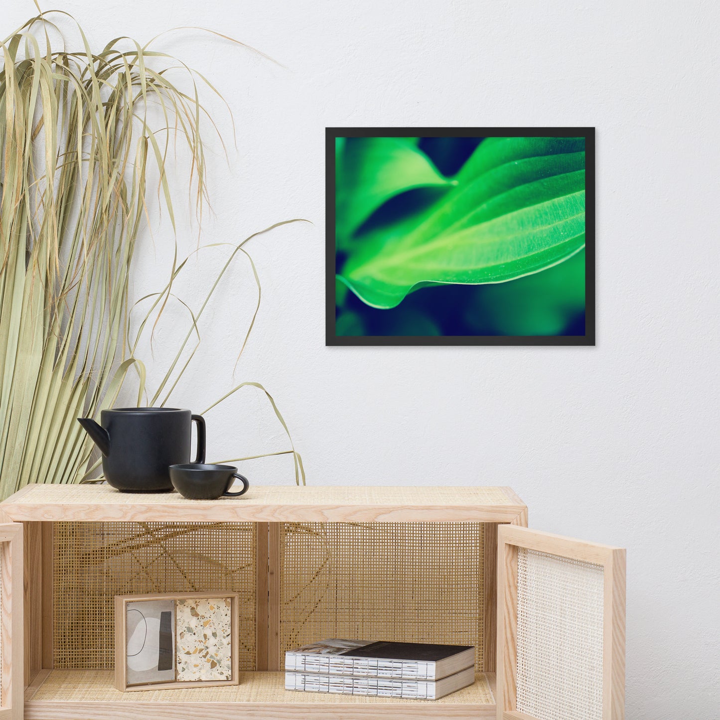 Mellow Hosta Leaves Botanical Nature Photo Framed Wall Art Print