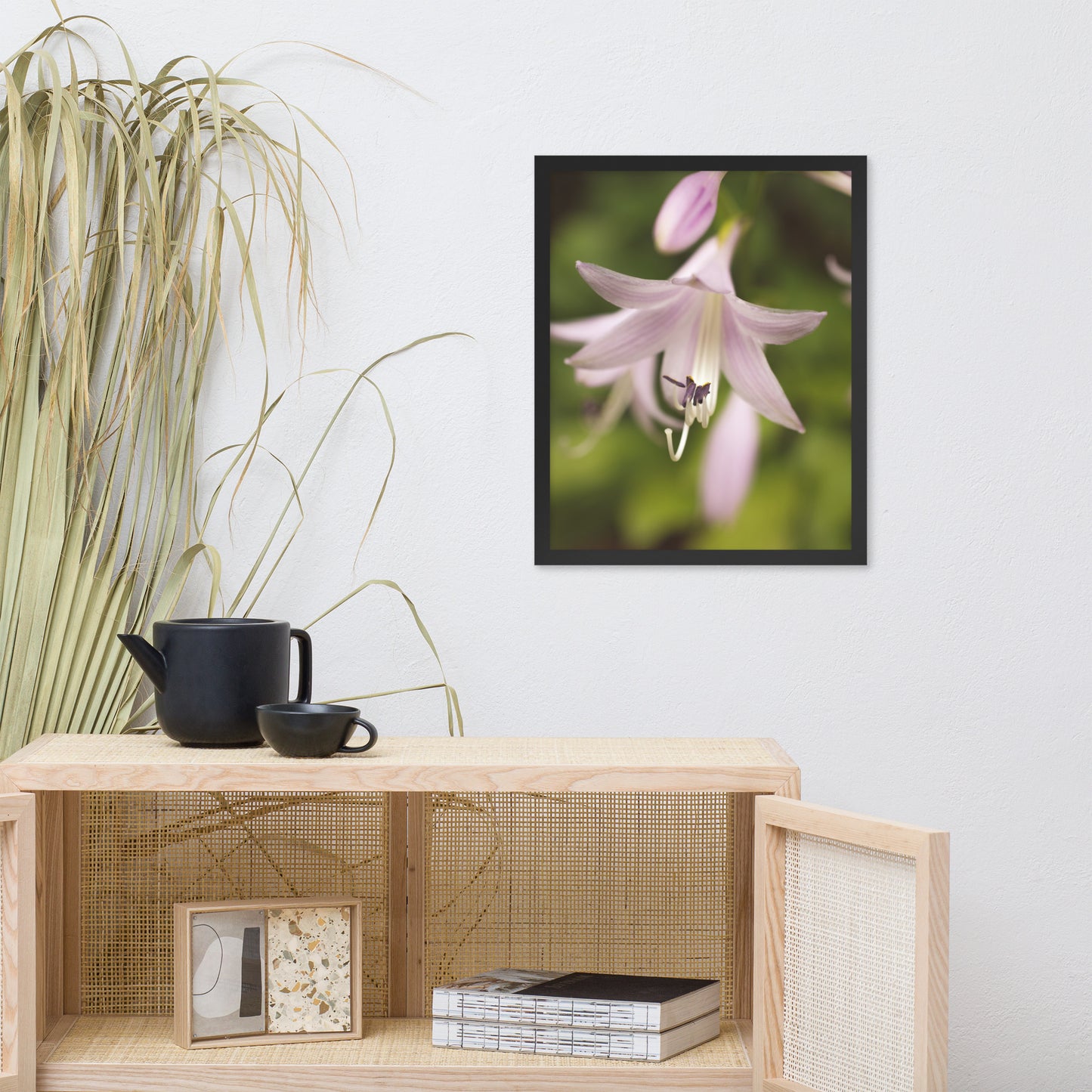 Softened Hosta Bloom Floral Nature Photo Framed Wall Art Print