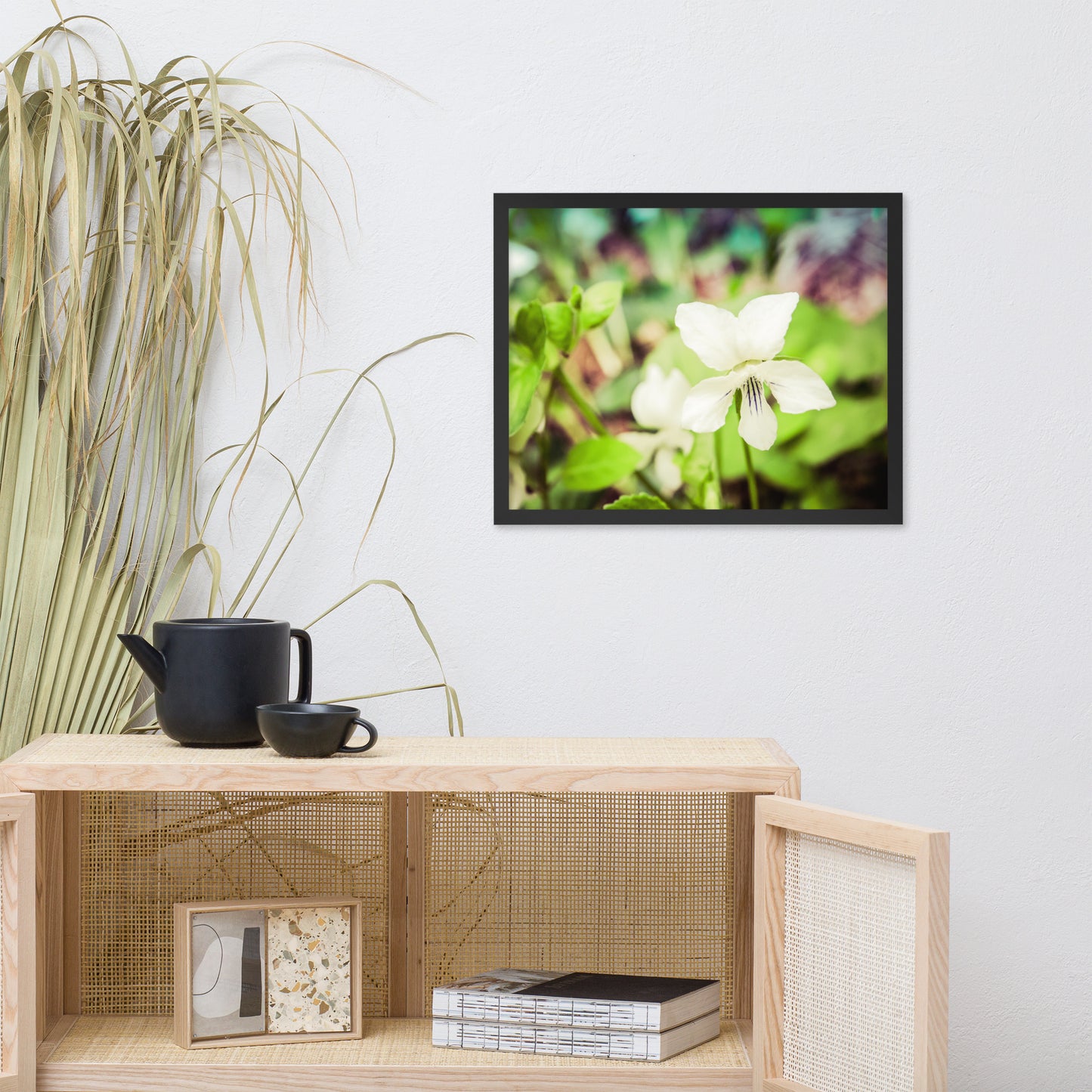 Tranquil China Violet Floral Nature Photo Framed Wall Art Print