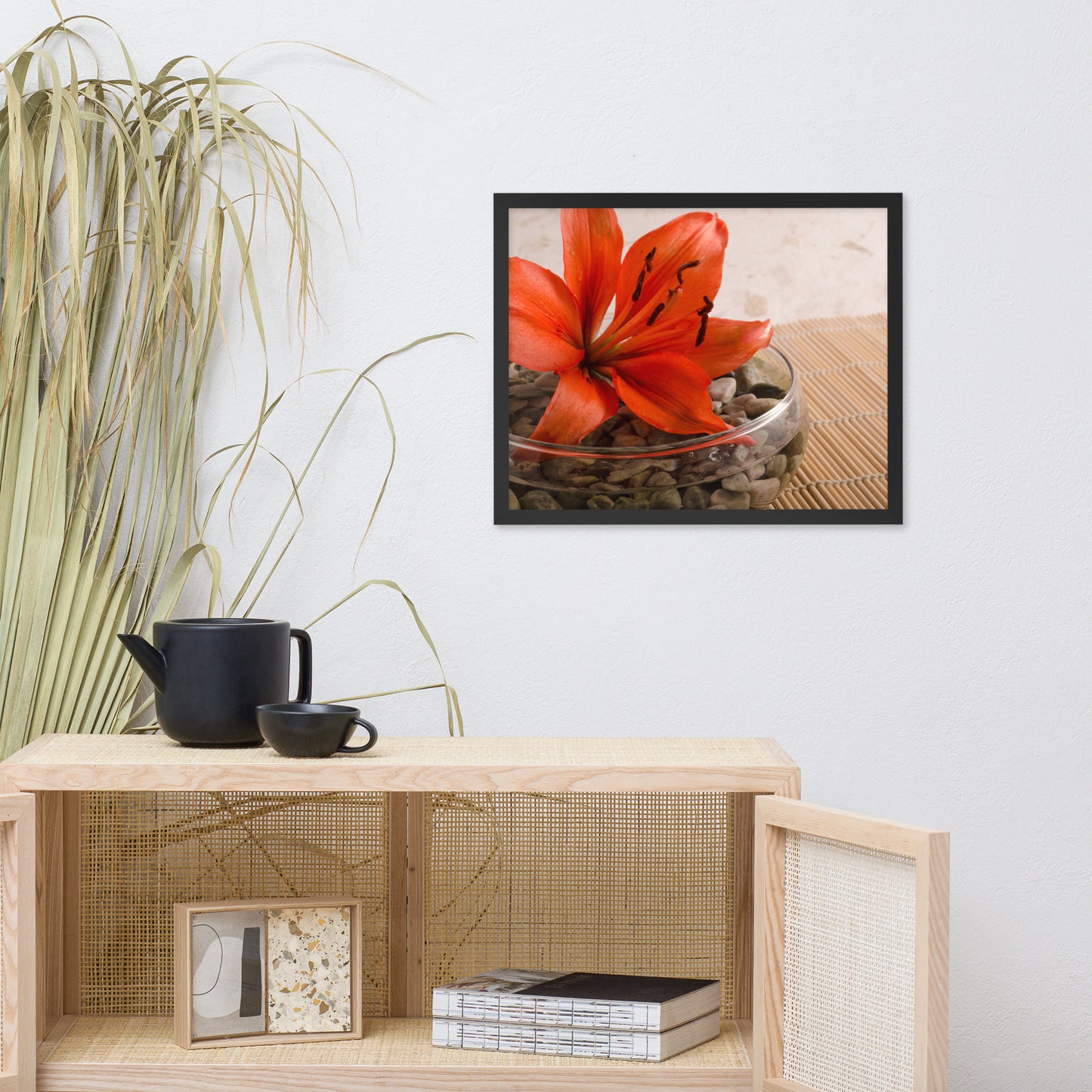 Tranquil Lily Floral Nature Photo Framed Wall Art Print