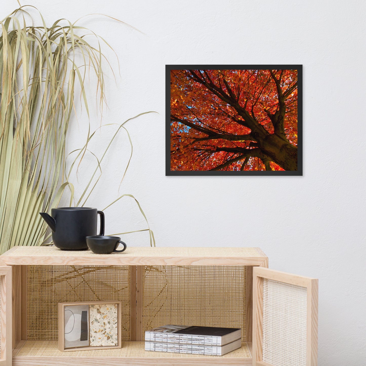 Shimmering Orange Botanical Nature Photo Framed Wall Art Print