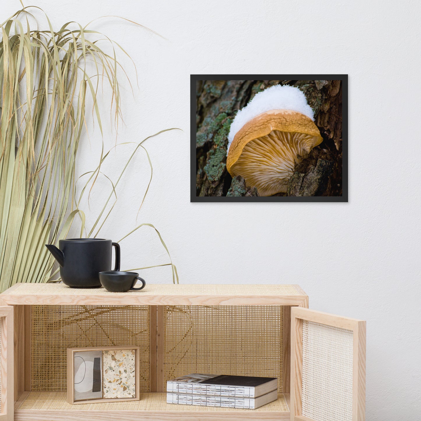 Snow Fungus Botanical Nature Photo Framed Wall Art Print