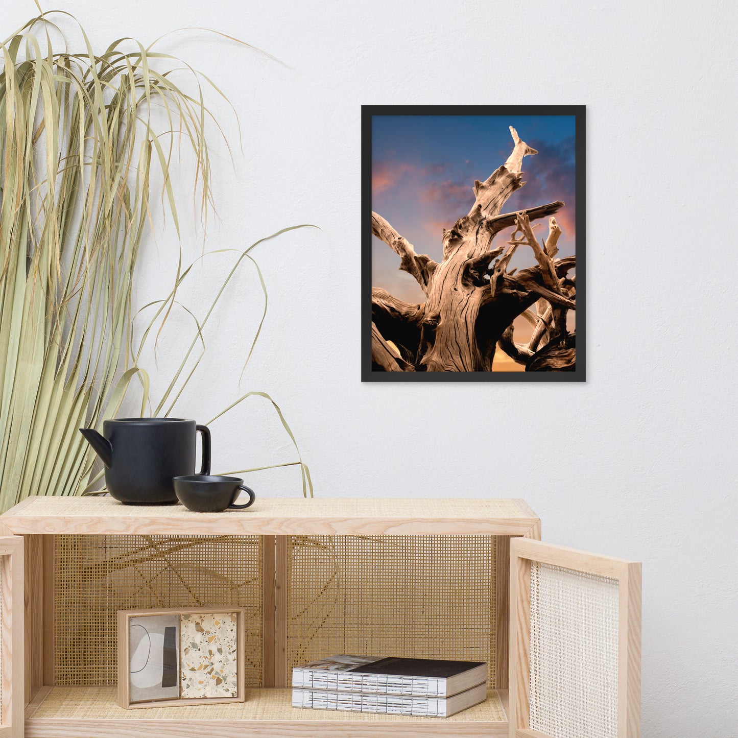 Wilted Cypress Tree and Sunrise Nature Photo Framed Wall Art Prints