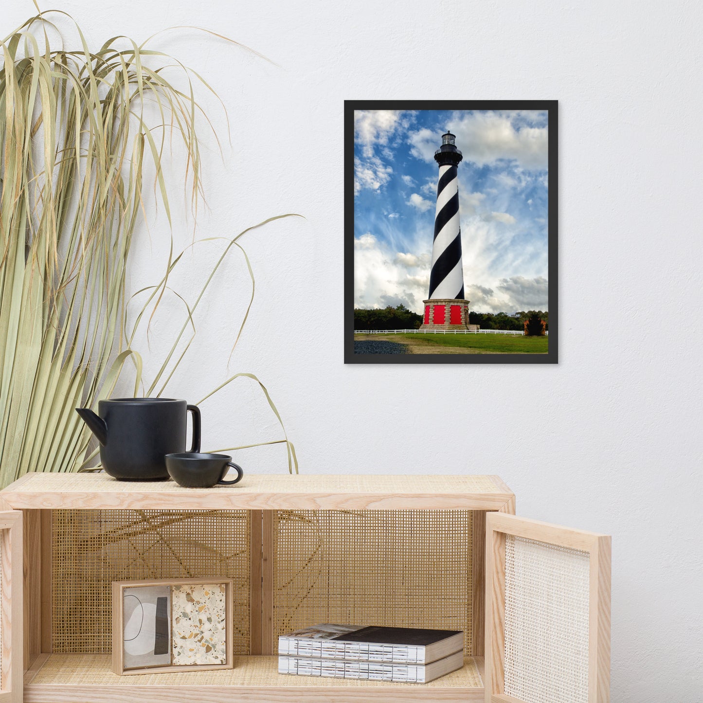 Cape Hatteras Lighthouse Coastal Landscape Framed Photo Paper Wall Art Prints