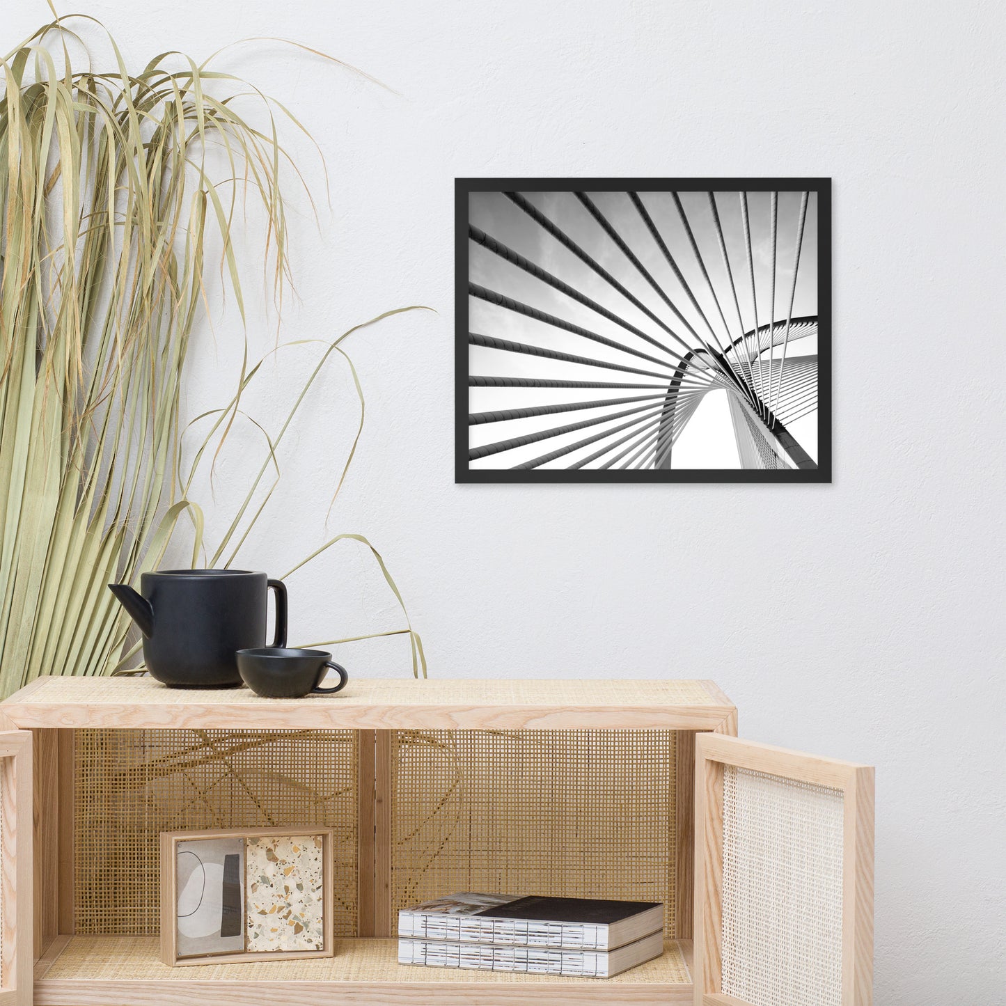 Convergence Black and White Architectural Photograph Framed Wall Art Print