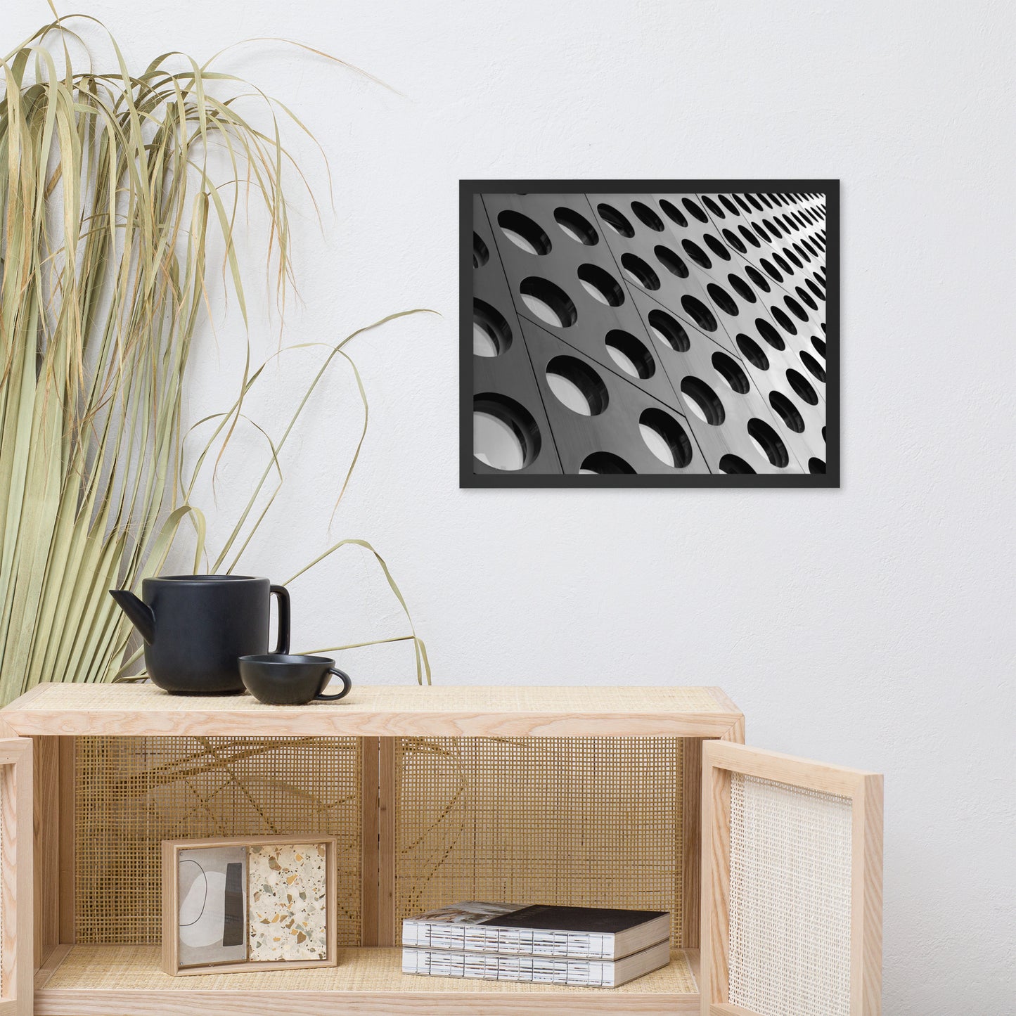 Binary Rhythm Architectural Photograph Framed Wall Art Print