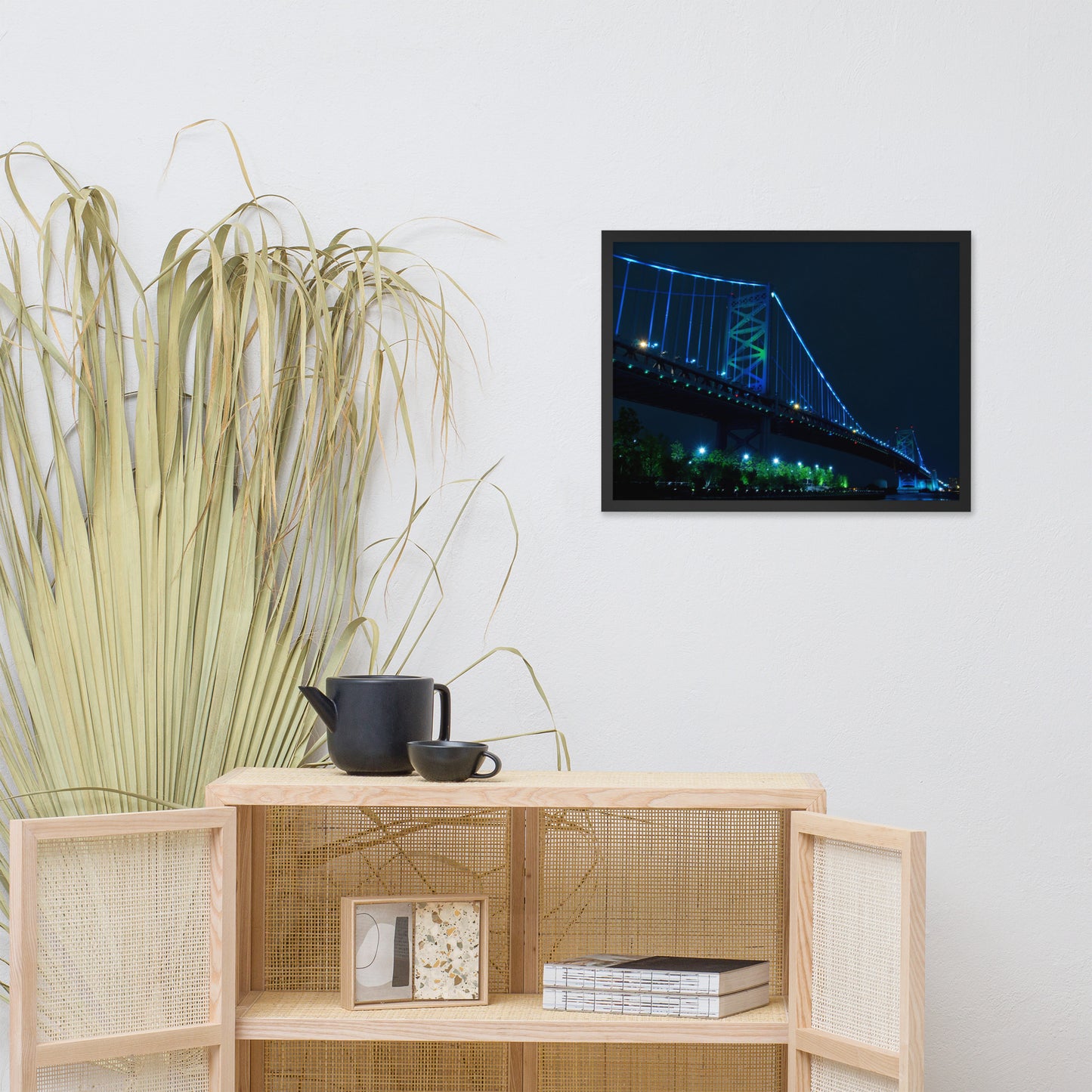 Ben Franklin Bridge Urban Landscape Photo Framed Wall Art Print