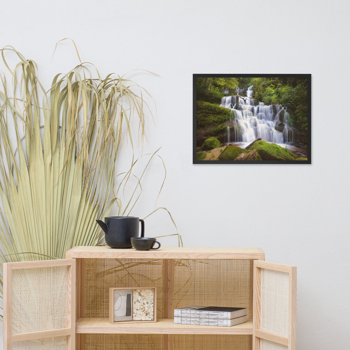 Cascading Water at Mun Daeng Waterfall Framed Wall Art Prints