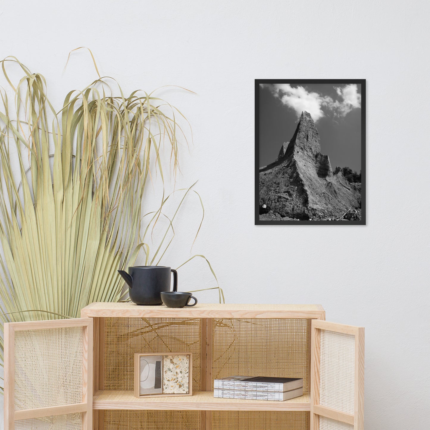 Chimney Bluff Black and White Landscape Framed Photo Paper Wall Art Prints