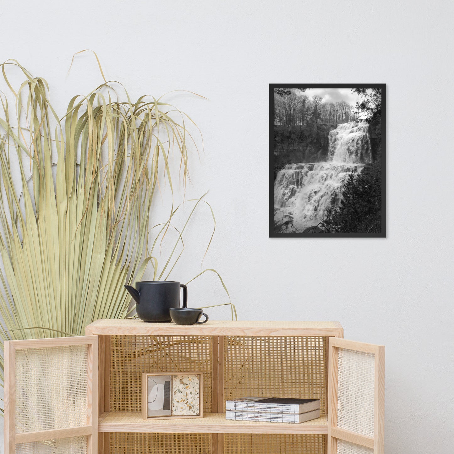 Chittenango Waterfall in Black and White Framed Photo Wall Art Prints