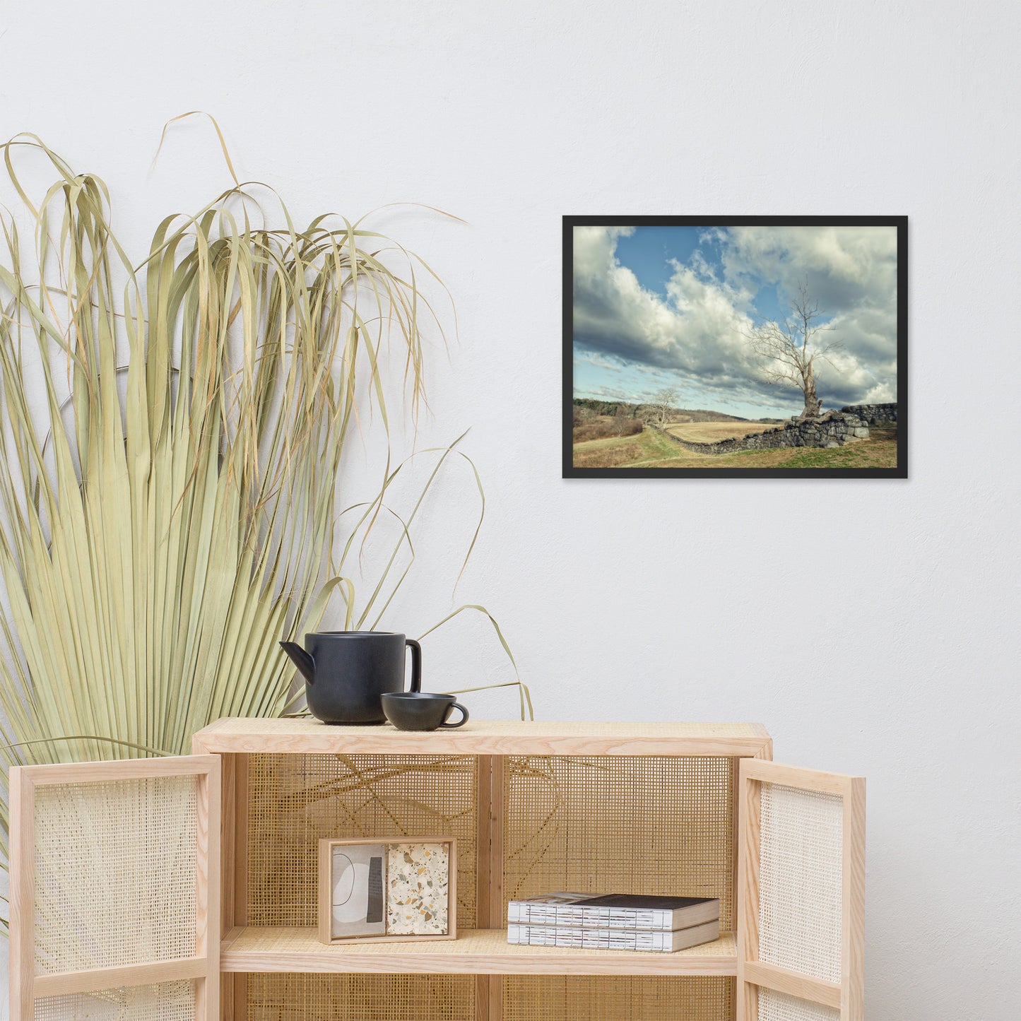 Dead Tree and Stone Wall - Split Toned Framed Photo Wall Art Prints