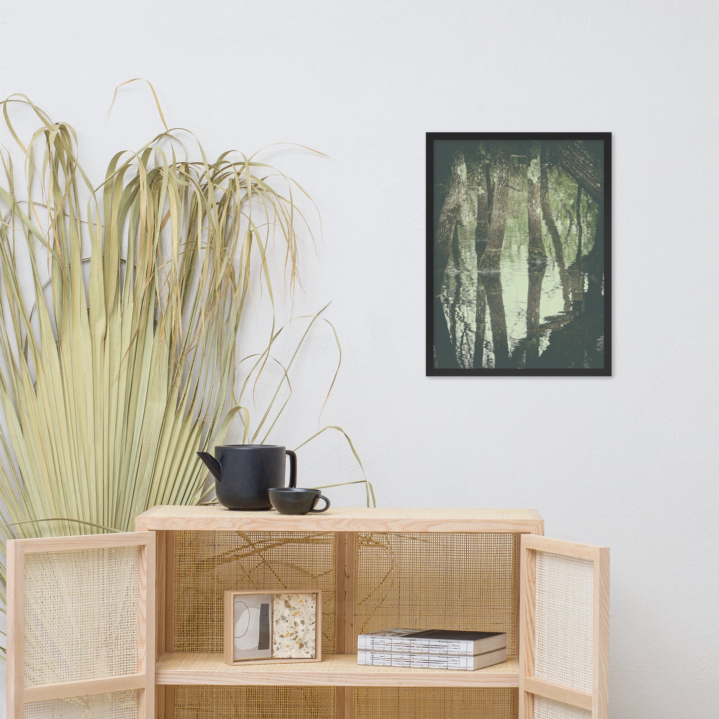 Early Spring Reflections on the Marsh Botanical Nature Photo Framed Wall Art Print