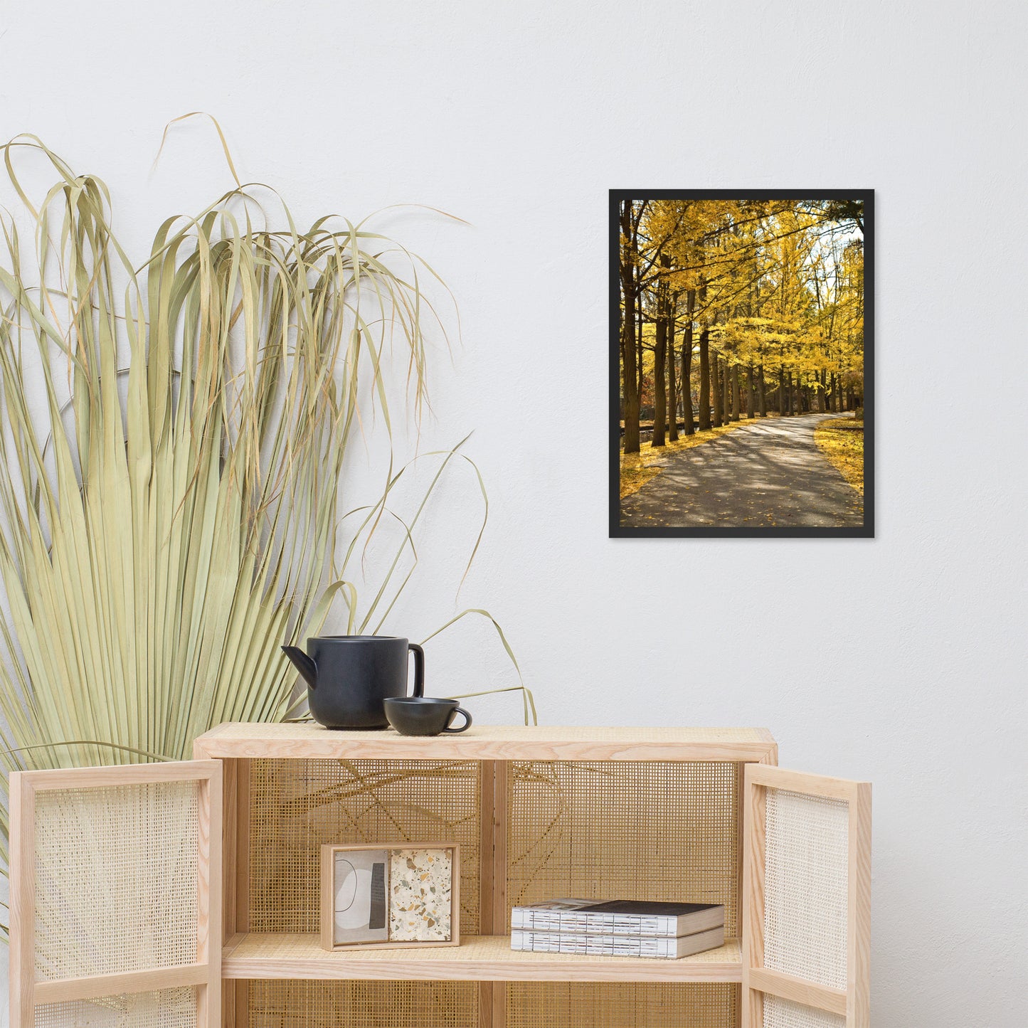 Fall Path Nature Landscape Framed Photo Paper Wall Art Prints