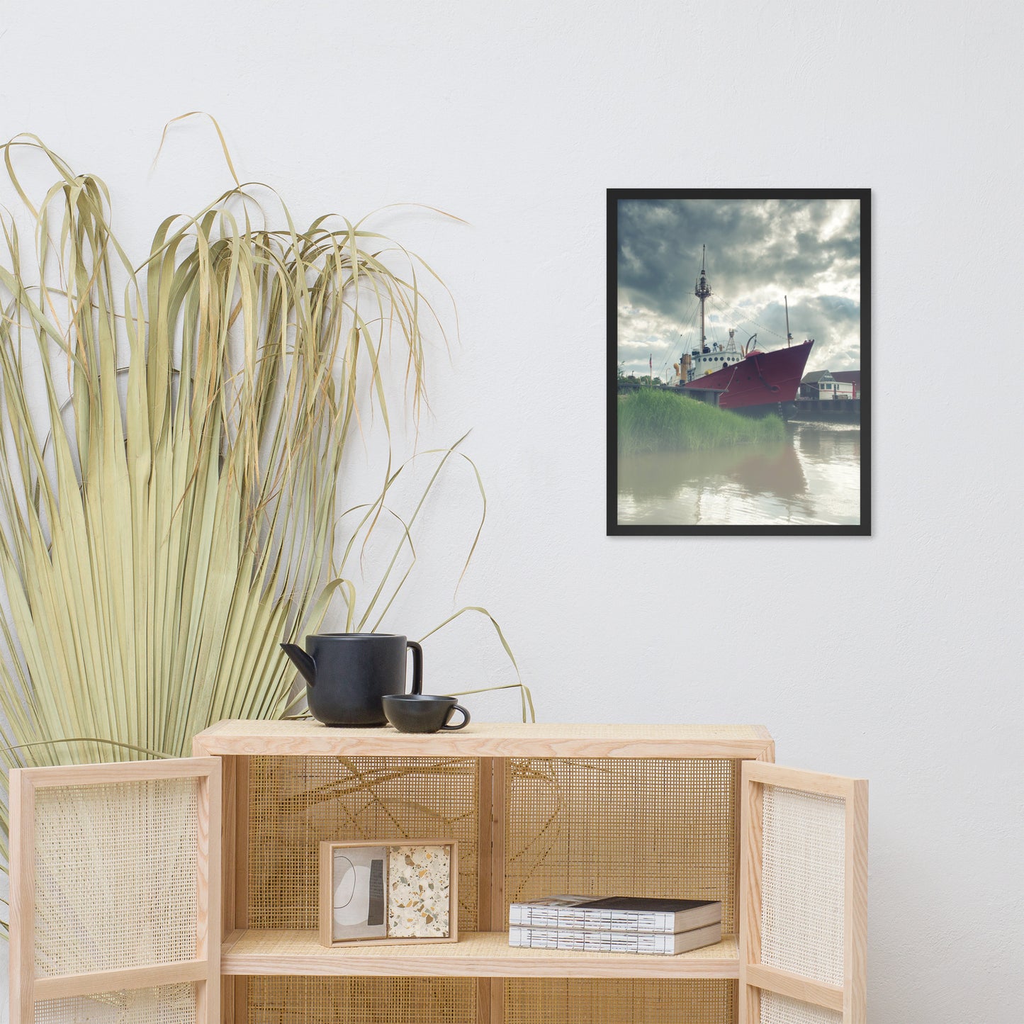 Foggy River Coastal Landscape Framed Photo Paper Wall Art Prints