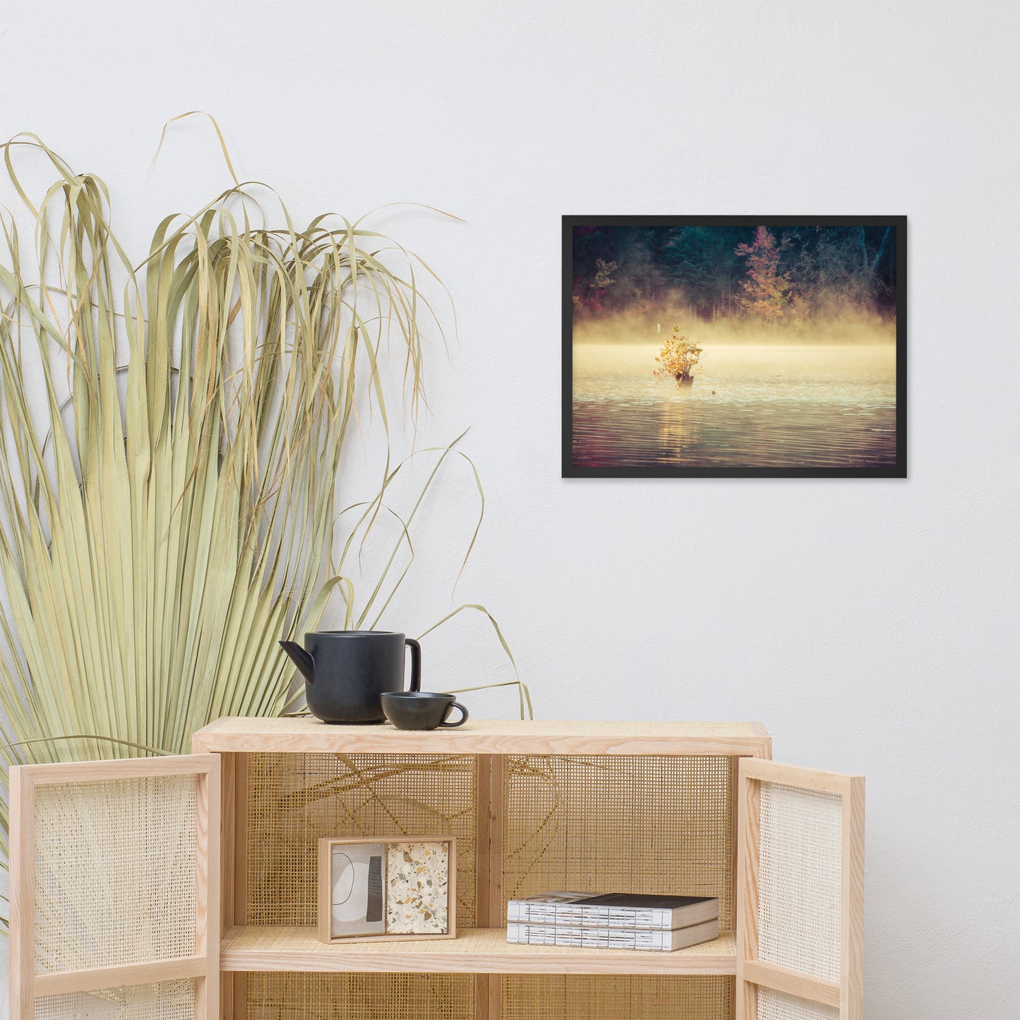 Golden Mist on Waples Pond Framed Photo Paper Wall Art Prints