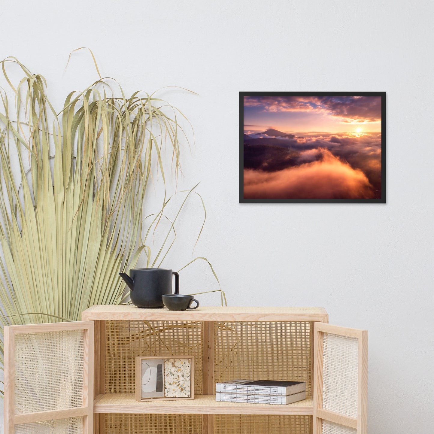 Heaven on Earth Mountains in Clouds at Sunrise Framed Wall Art Prints