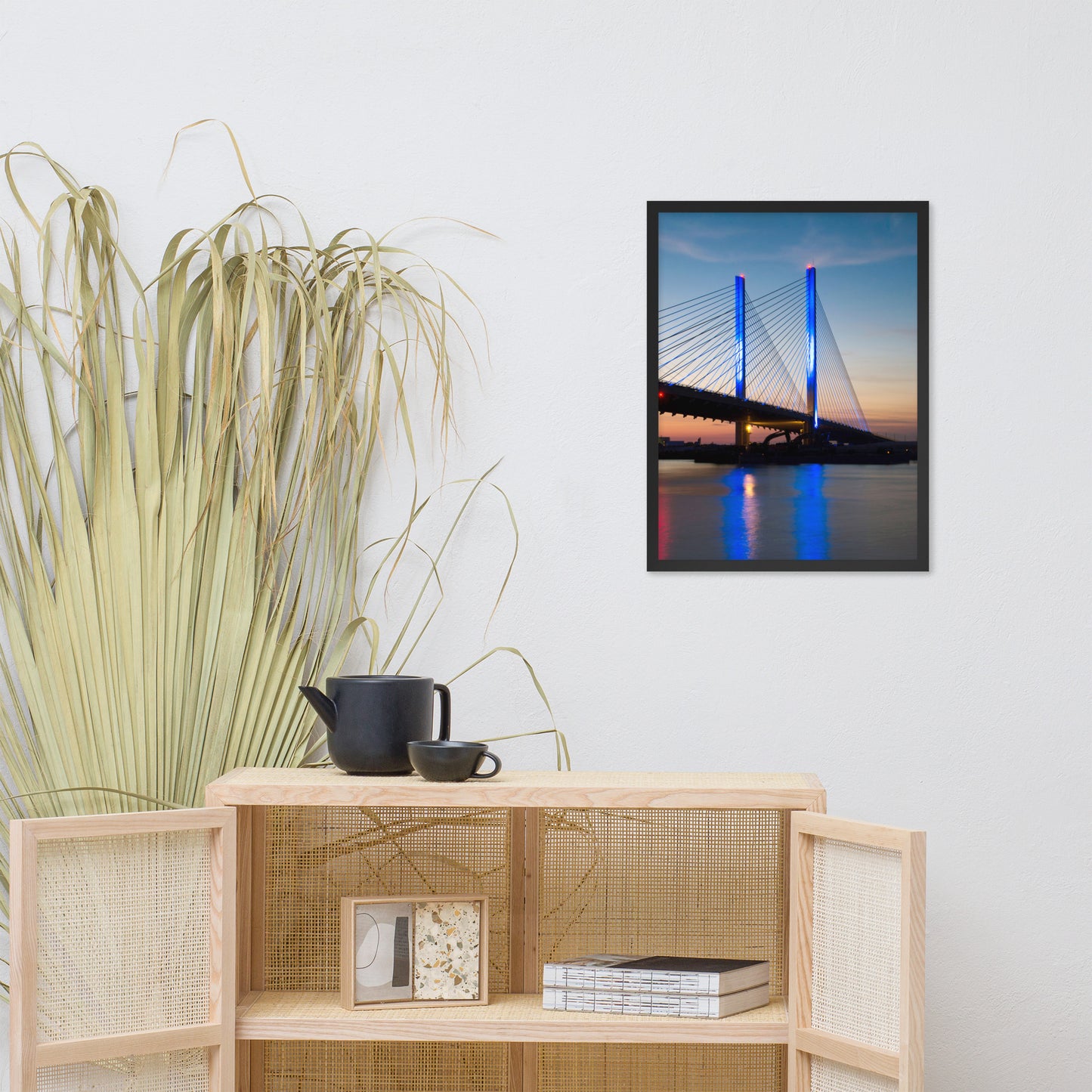 Indian River Bridge 2 Urban Landscape Photo Framed Wall Art Print