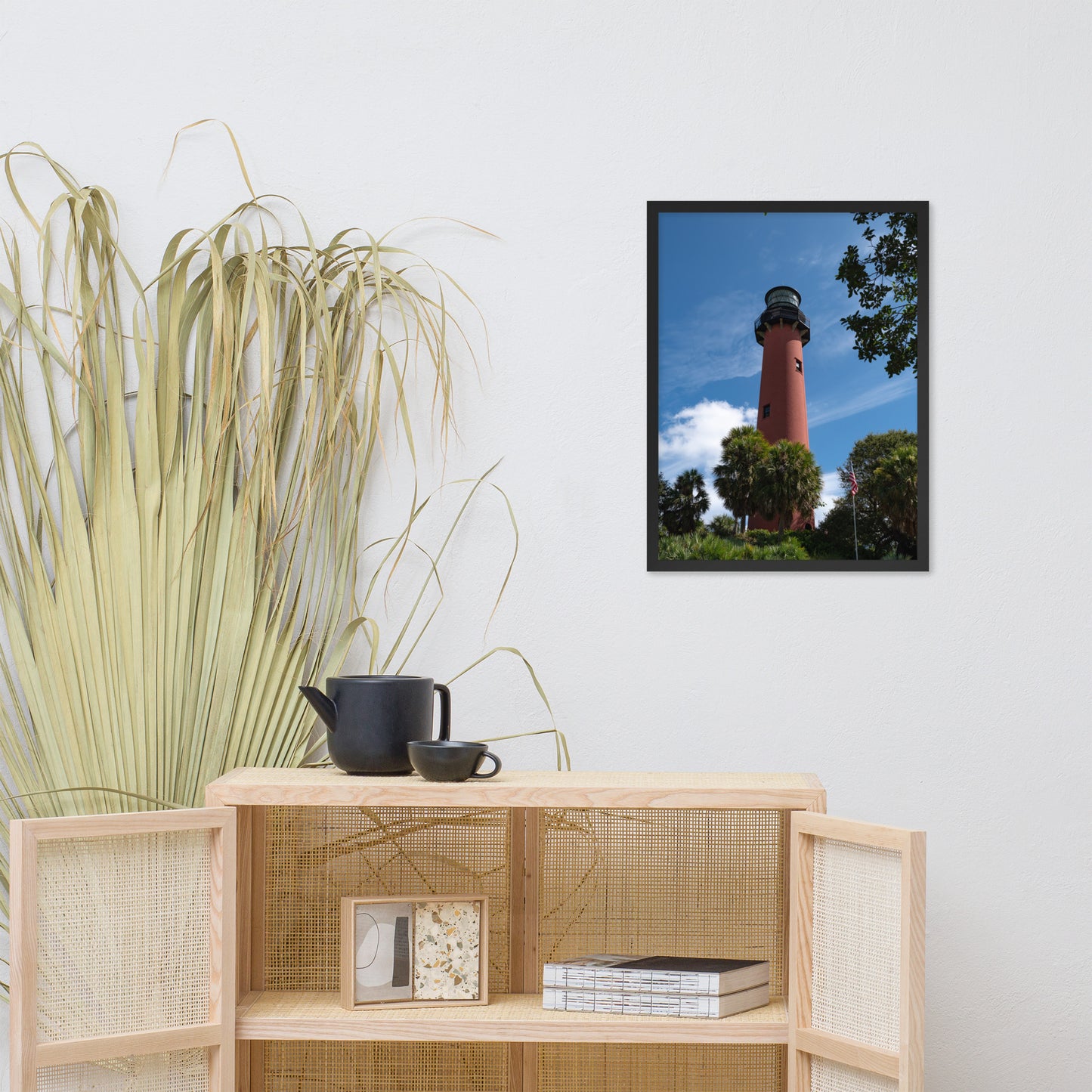 Jupiter Lighthouse 2 Color Framed Photo Paper Wall Art Prints