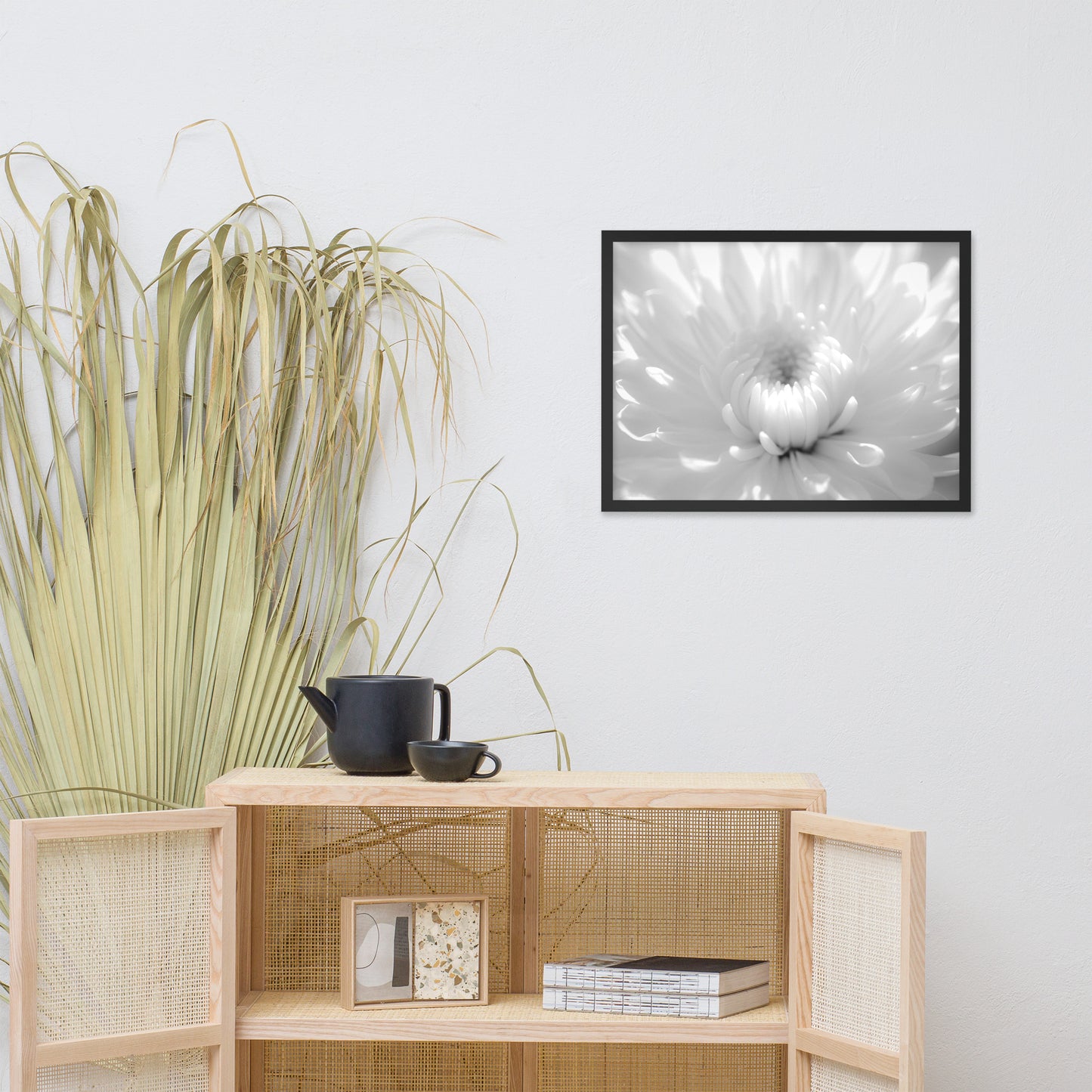Infrared Flower 2 Black and White Floral Nature Photo Framed Wall Art Print