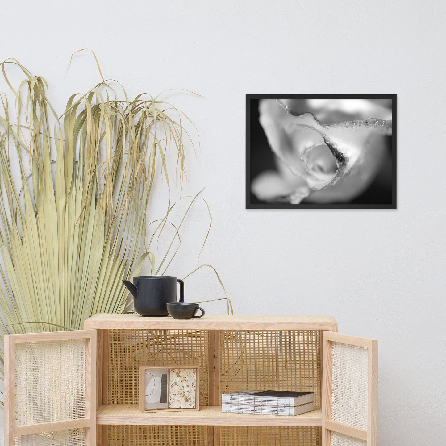 Infrared Rose Black and White Floral Nature Photo Framed Wall Art Print