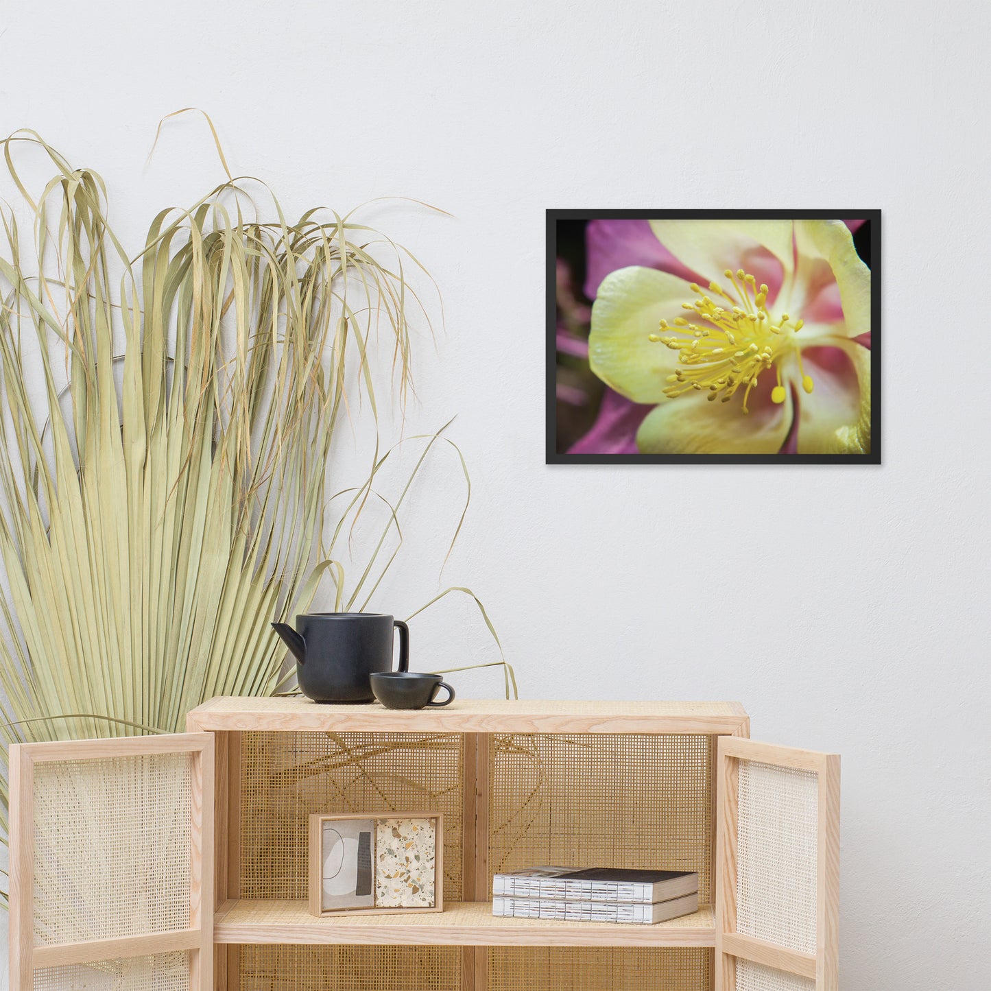 Delicate Columbine Floral Nature Photo Framed Wall Art Print