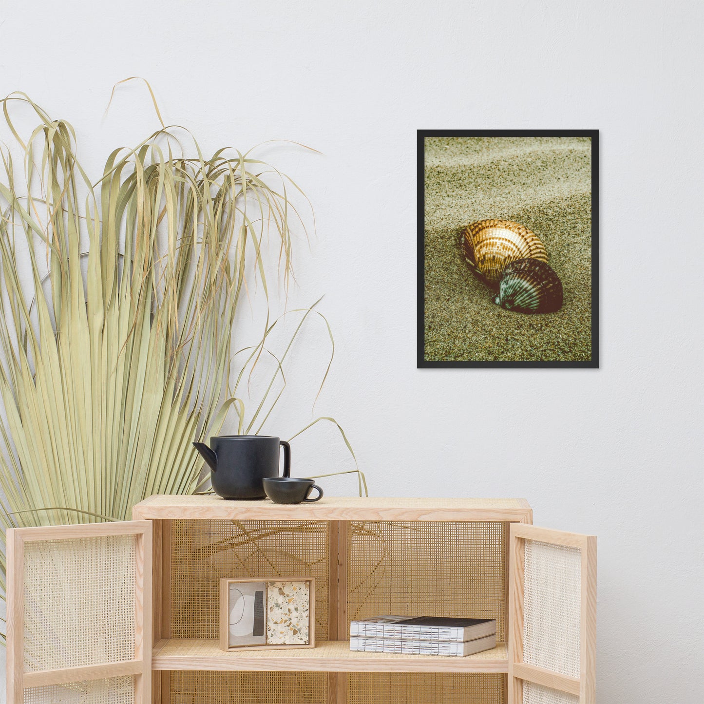 Dreamy Beach Sea Shells Coastal Nature Photo Framed Wall Art Print