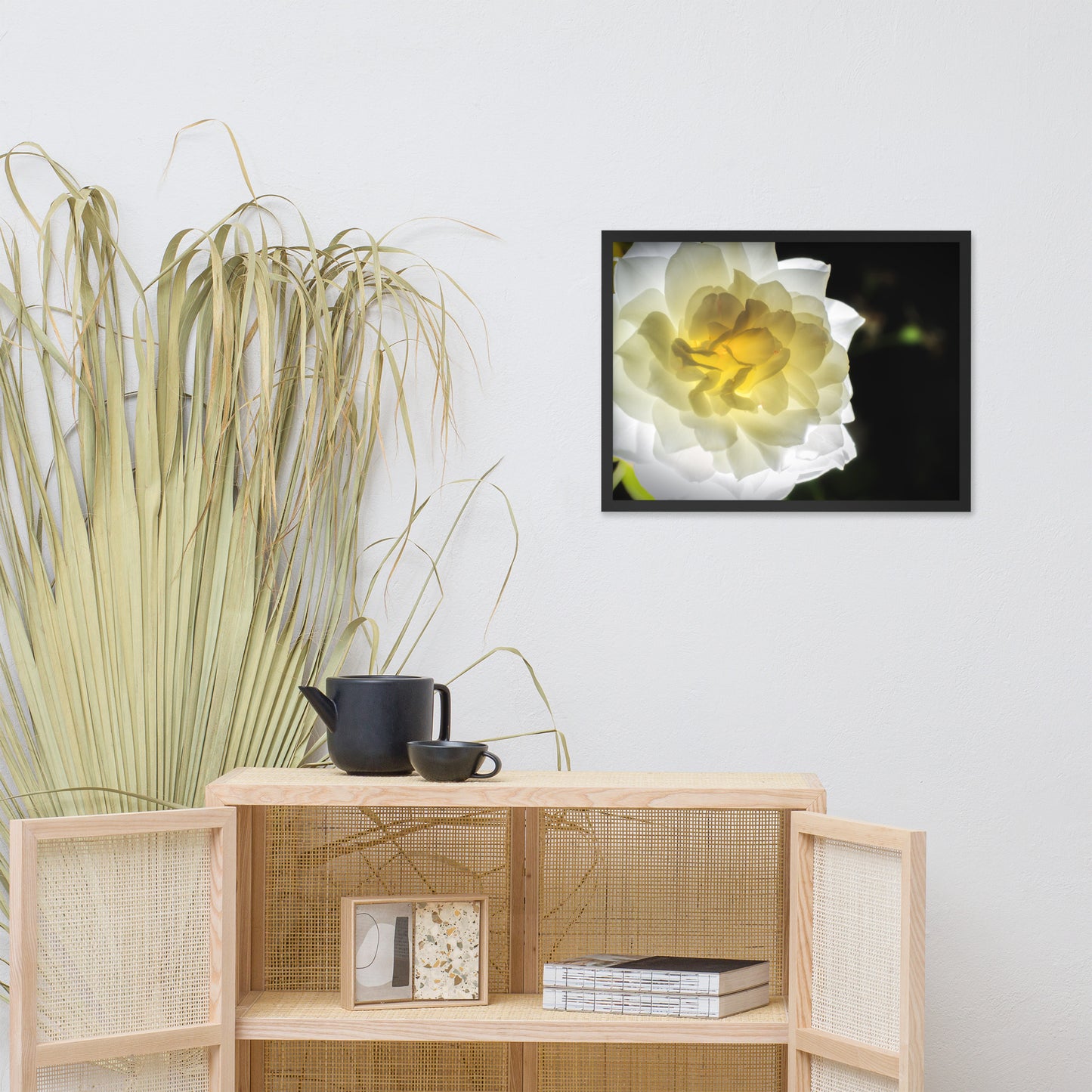 Glowing Rose 2 Floral Nature Photo Framed Wall Art Print