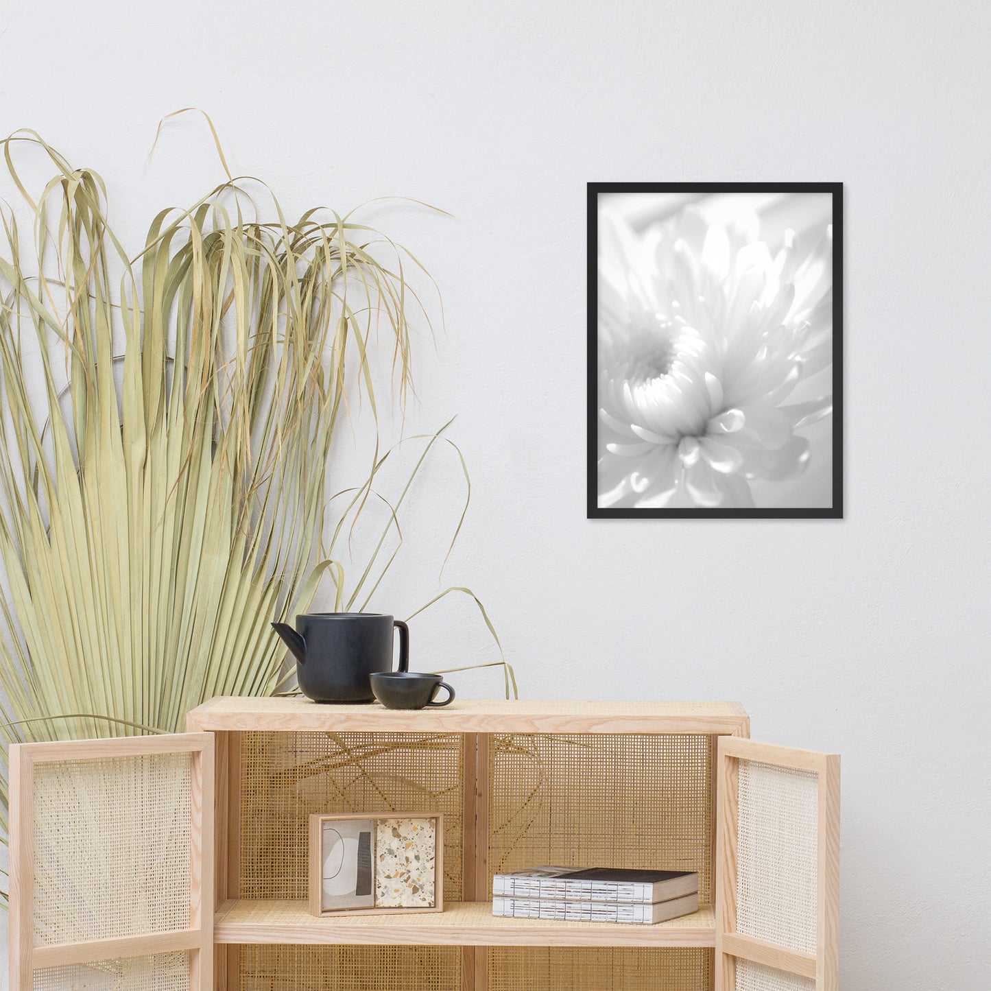 Infrared Flower Black and White Floral Nature Photo Framed Wall Art Print